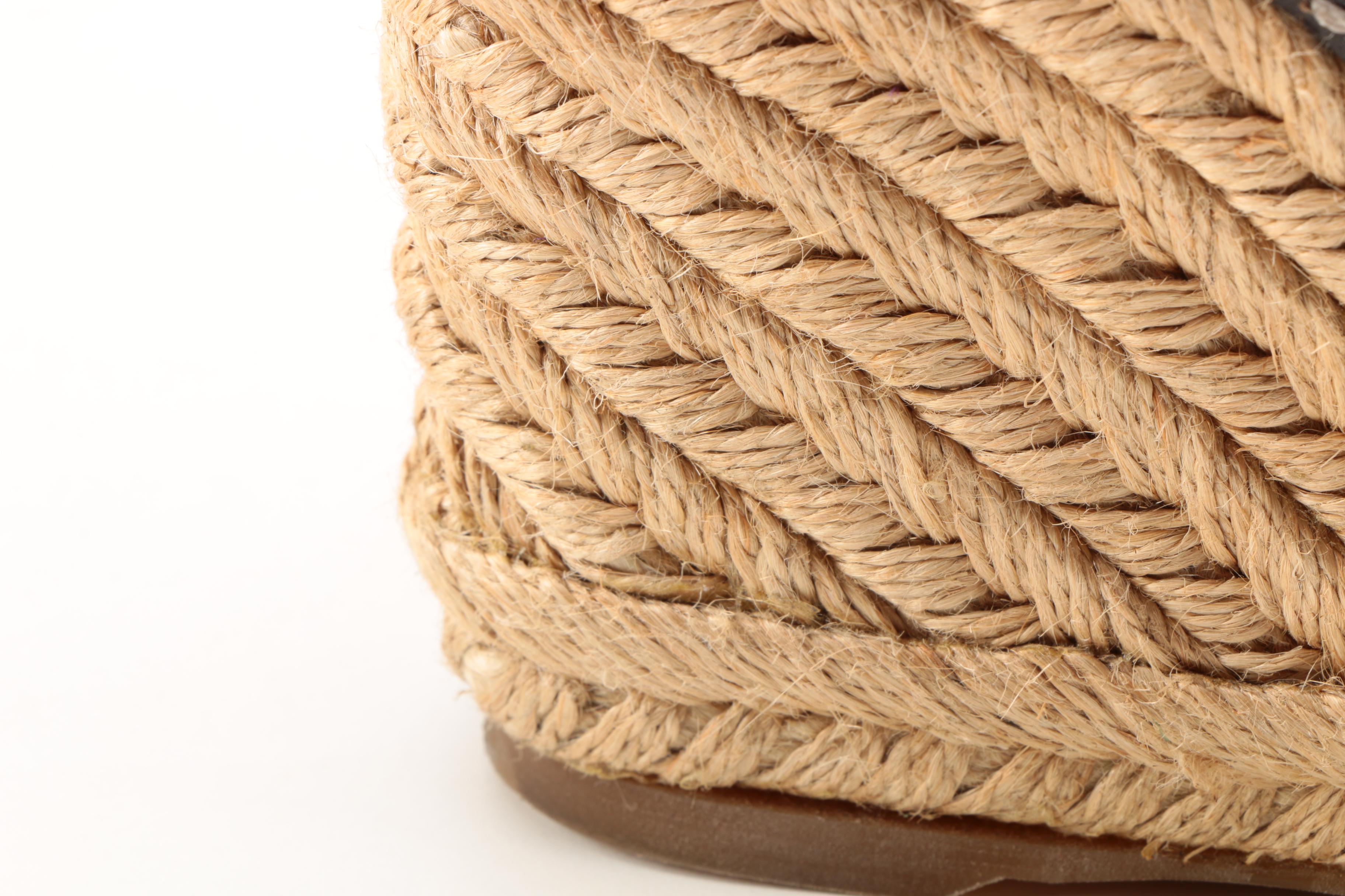 Pair of Tory Burch Gray Espadrille Wedges