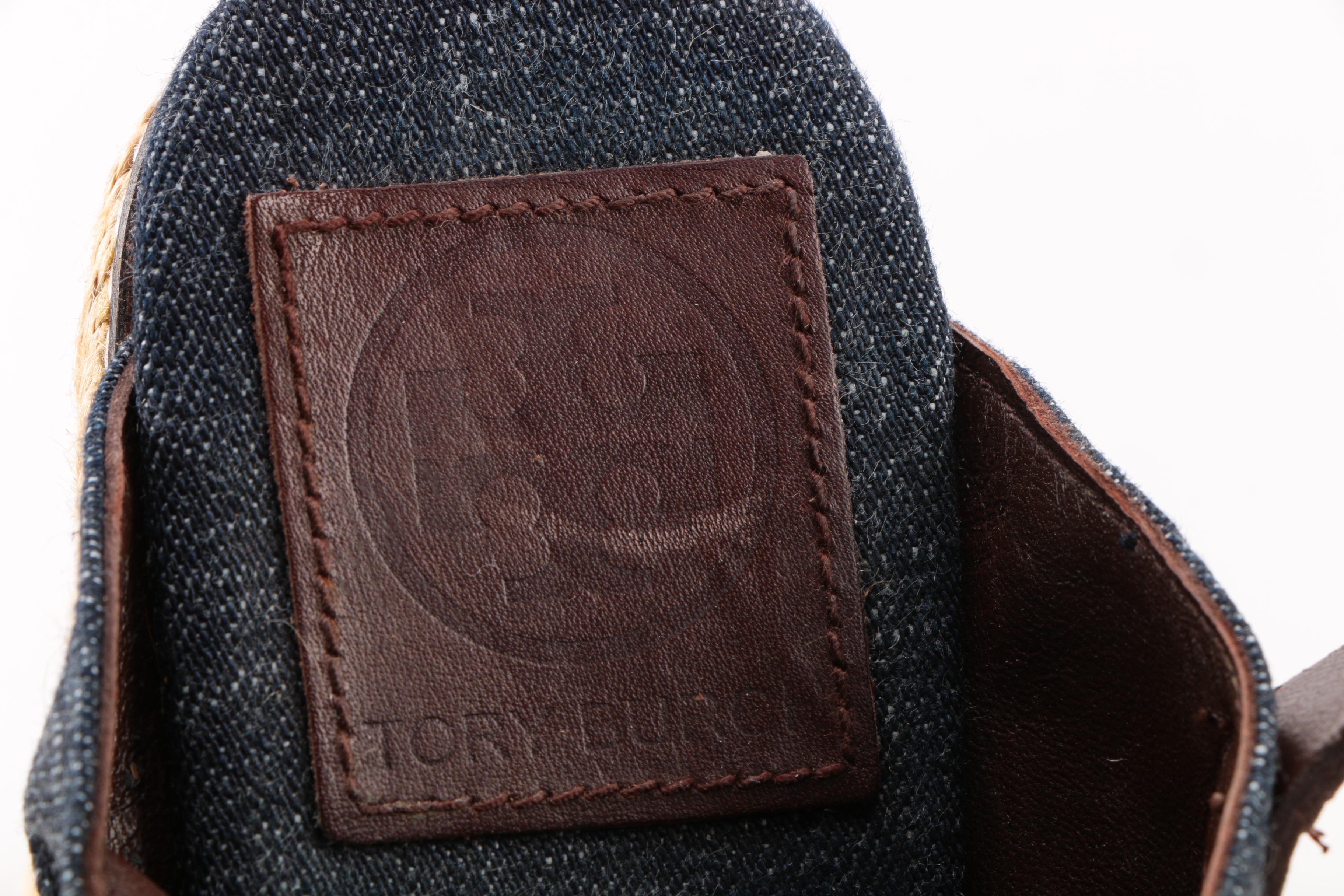 Pair of Tory Burch Gray Espadrille Wedges