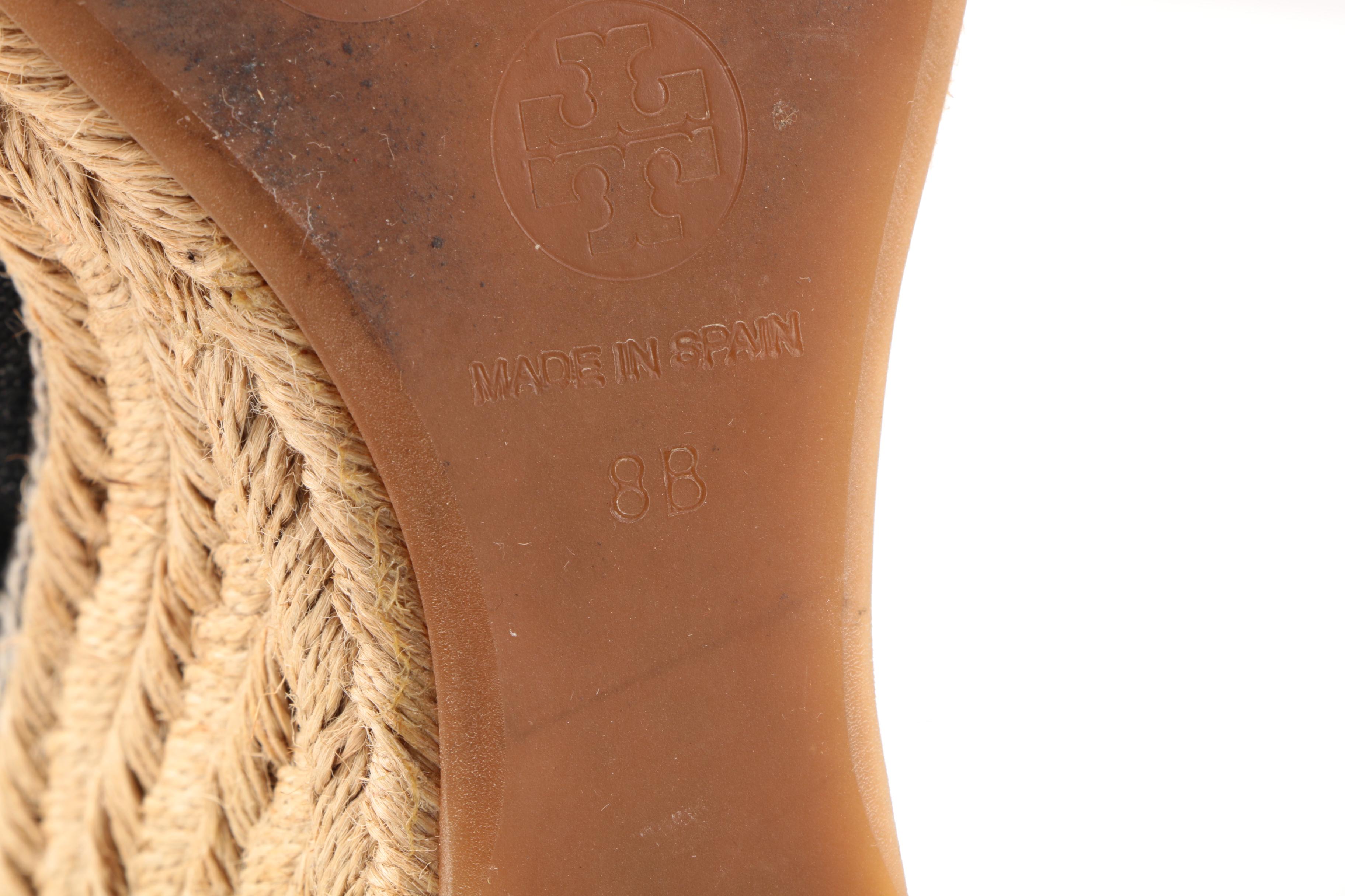 Pair of Tory Burch Gray Espadrille Wedges