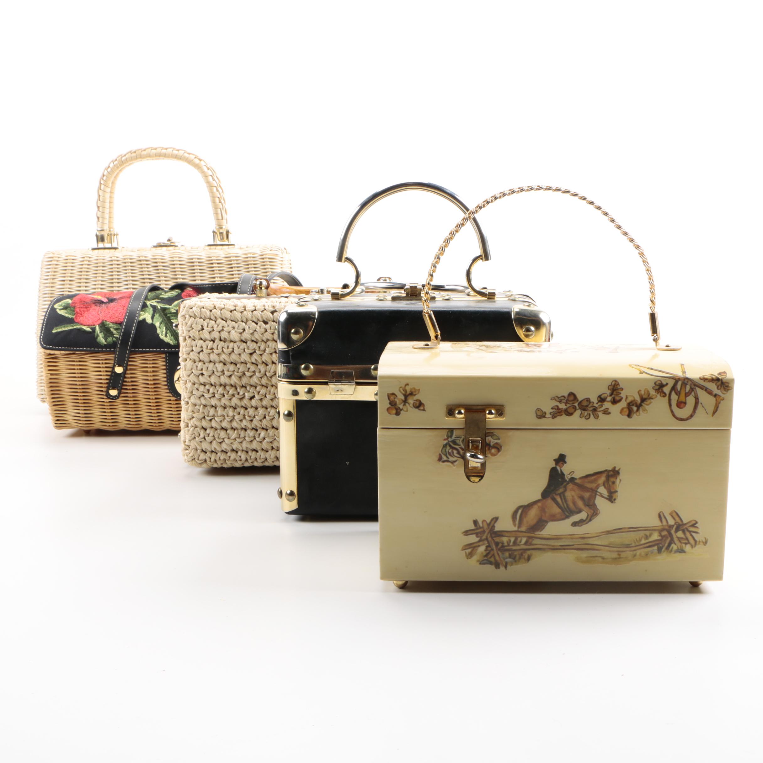 Vintage Handbags and Box Purses Including Fleurette of Miami