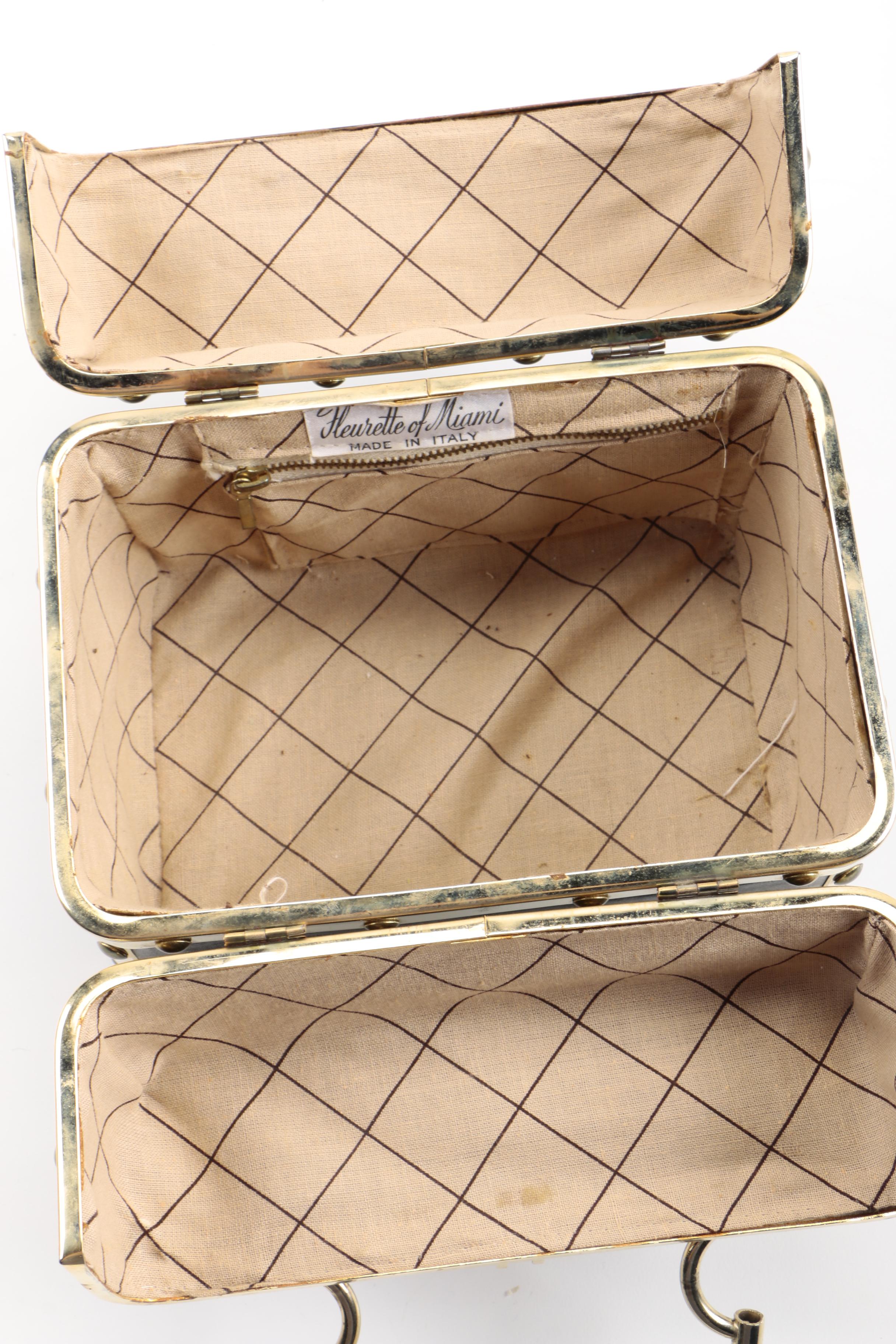 Vintage Handbags and Box Purses Including Fleurette of Miami