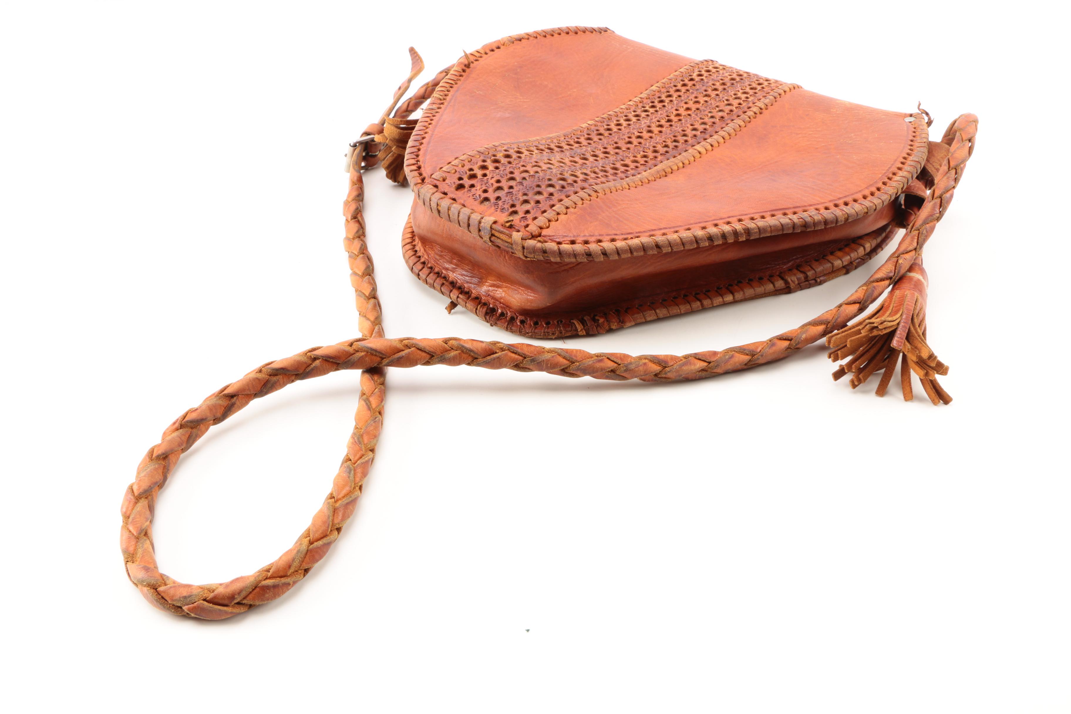 Vintage Moroccan Handcrafted Leather Bag