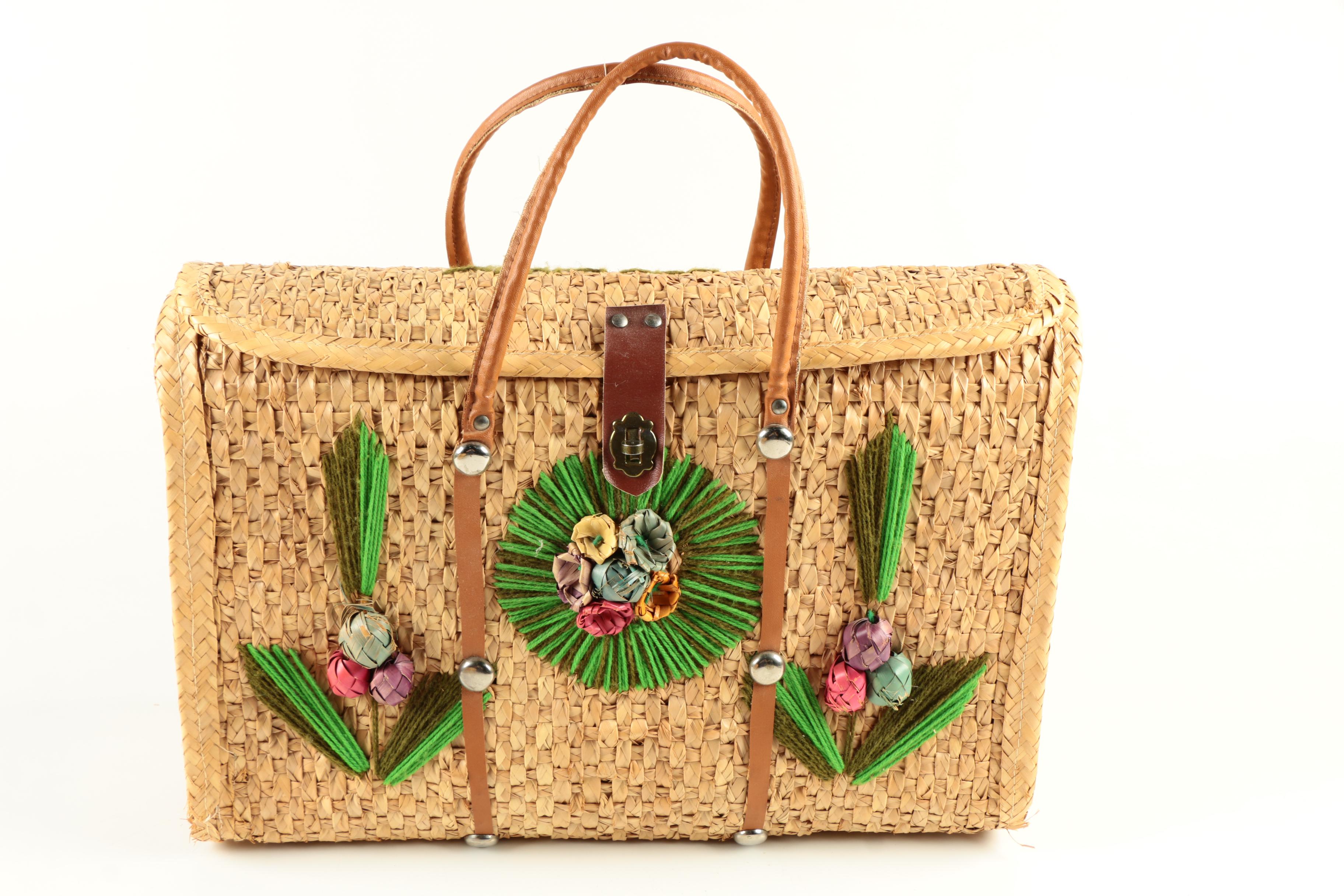 Embroidered Woven Handbags