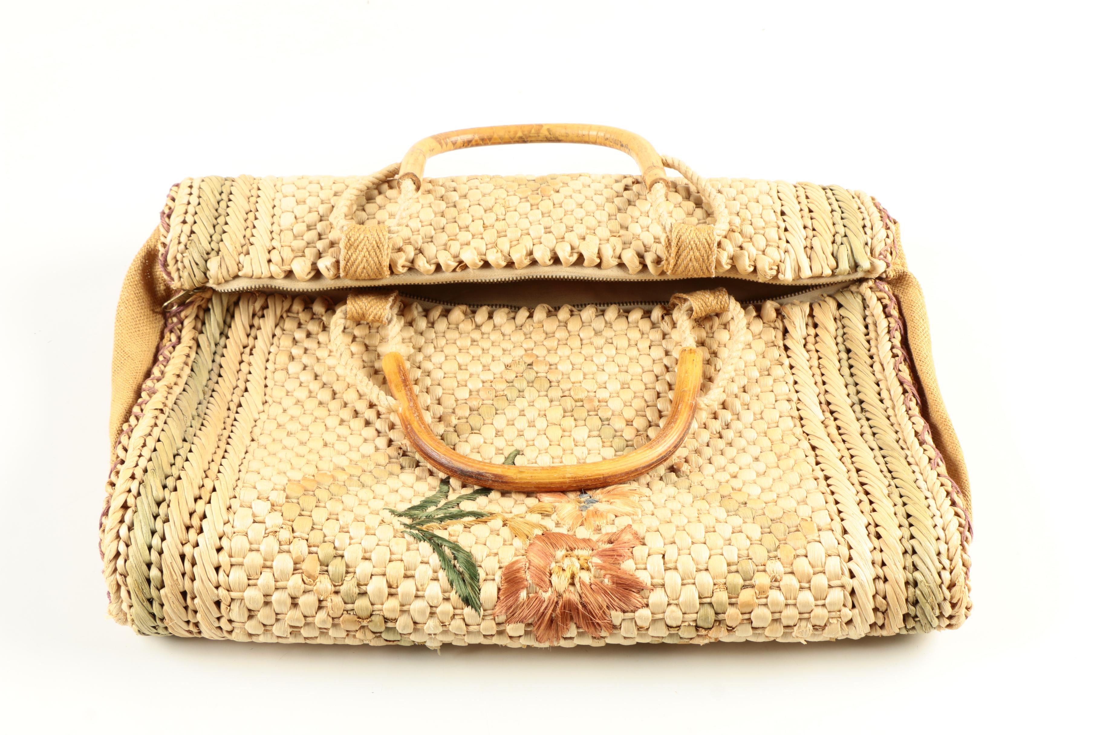 Embroidered Woven Handbags