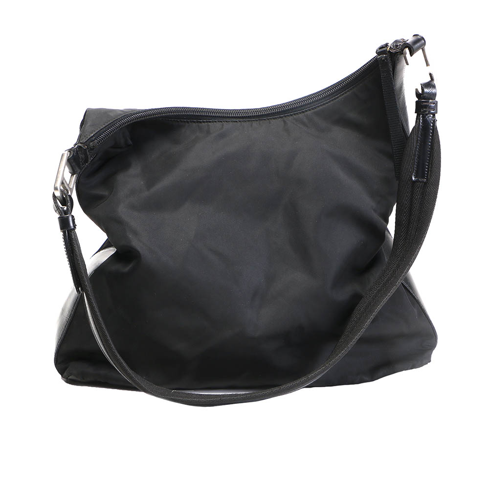 Prada Black Nylon and Leather Handbag