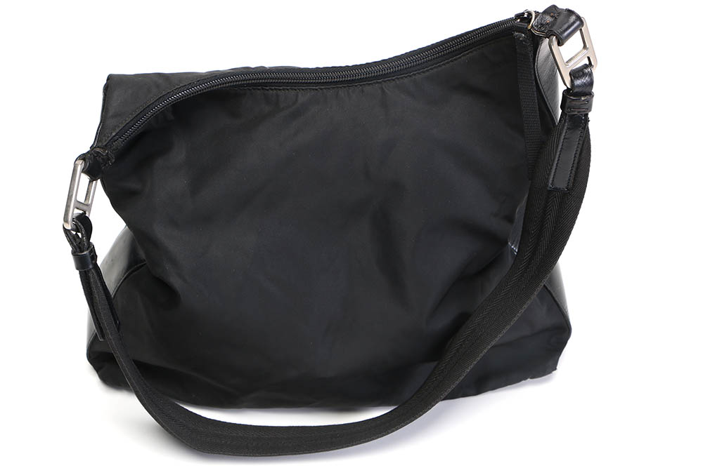 Prada Black Nylon and Leather Handbag