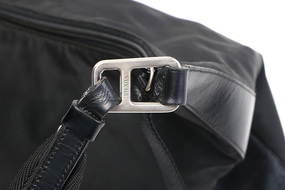 Prada Black Nylon and Leather Handbag