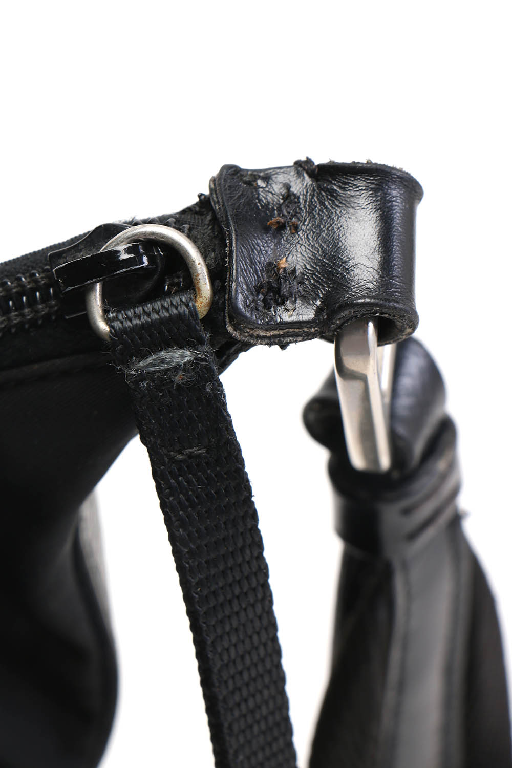 Prada Black Nylon and Leather Handbag