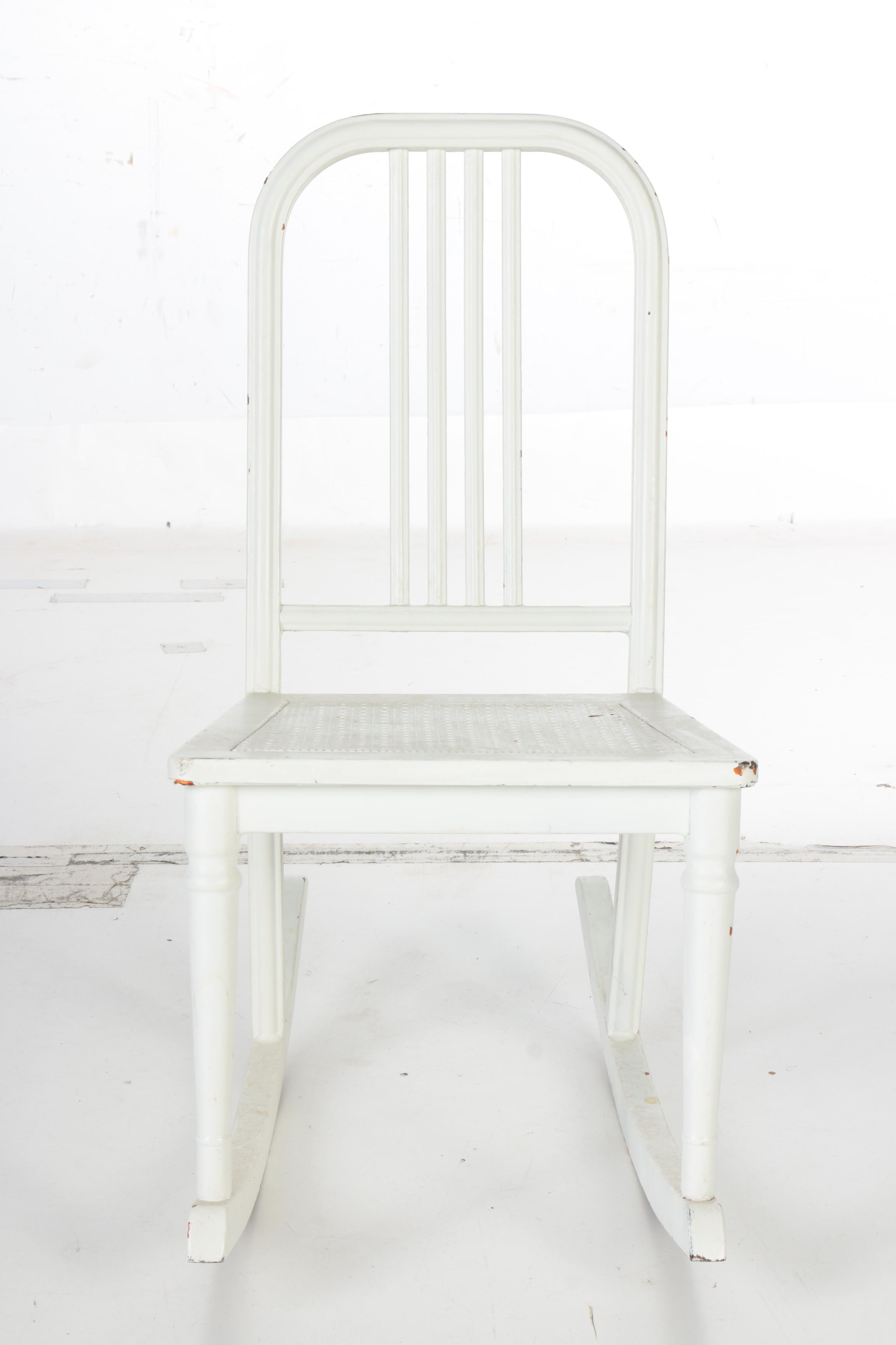 White Metal Rocking Chair