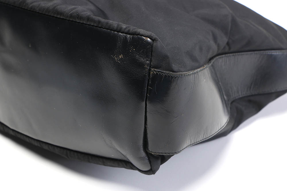 Prada Black Nylon and Leather Handbag