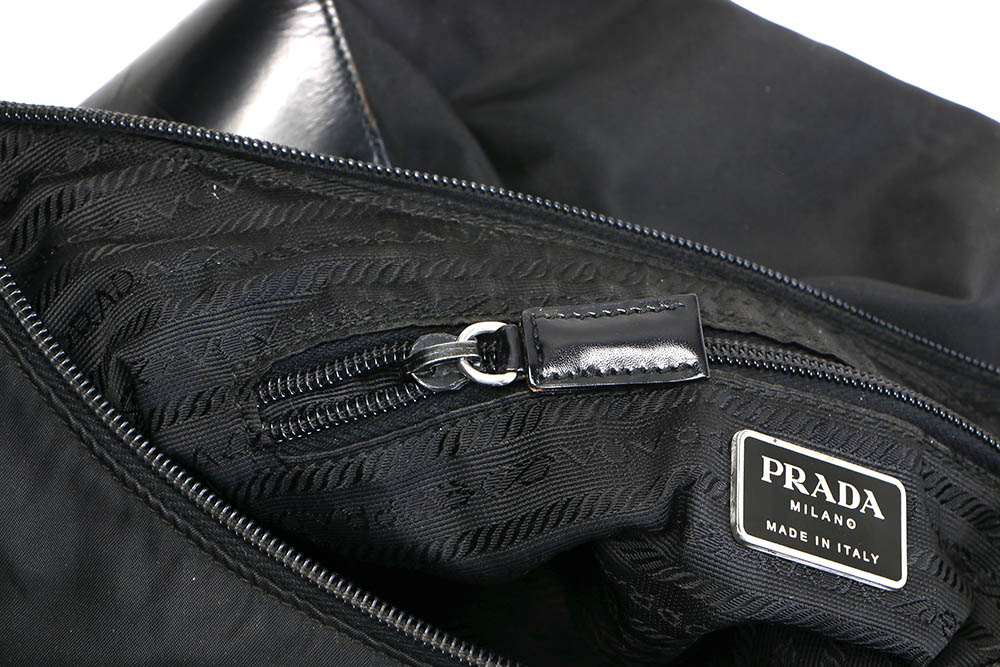 Prada Black Nylon and Leather Handbag