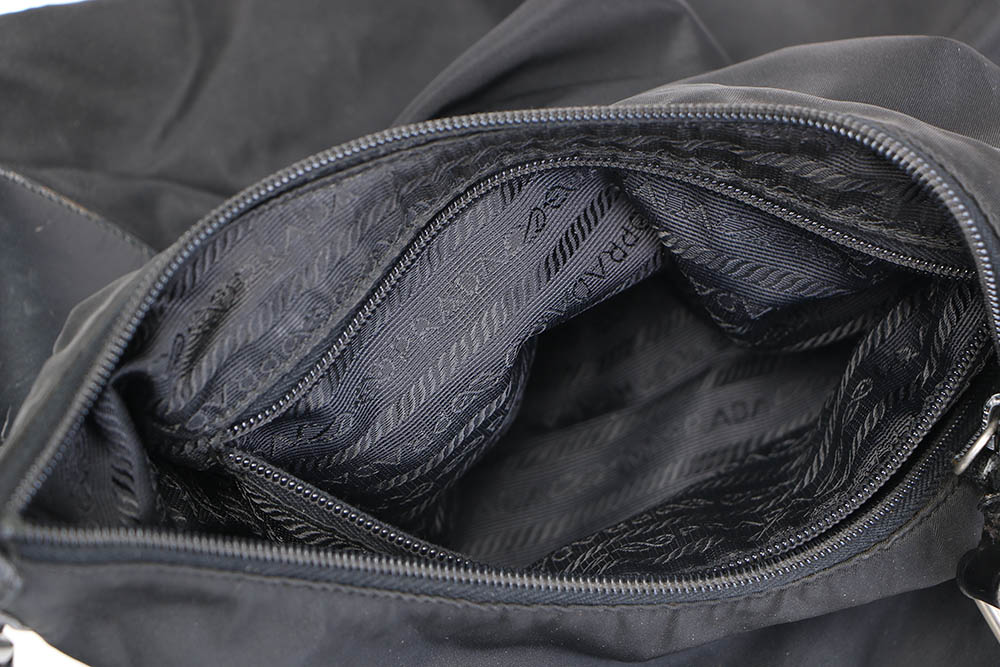 Prada Black Nylon and Leather Handbag
