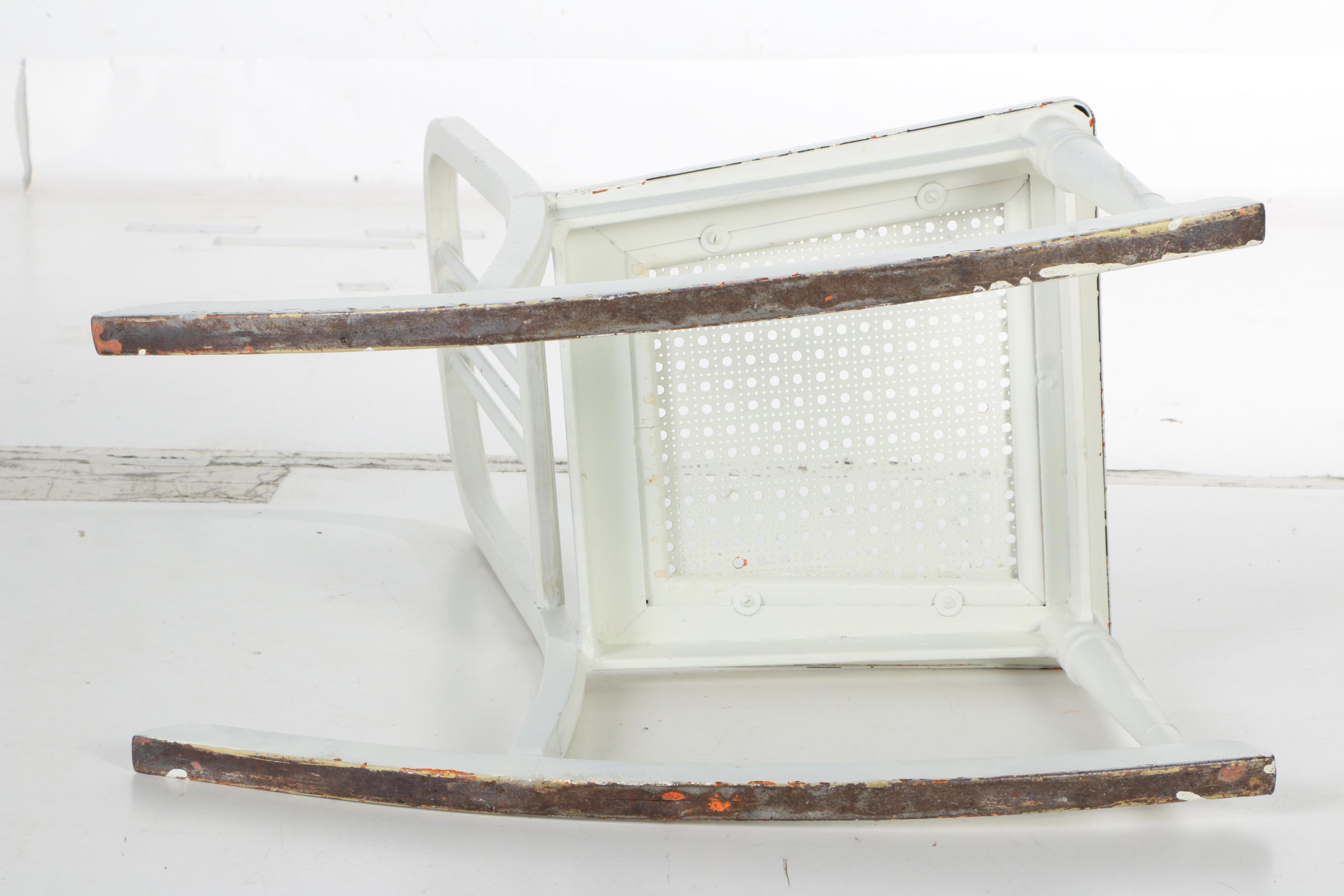 White Metal Rocking Chair