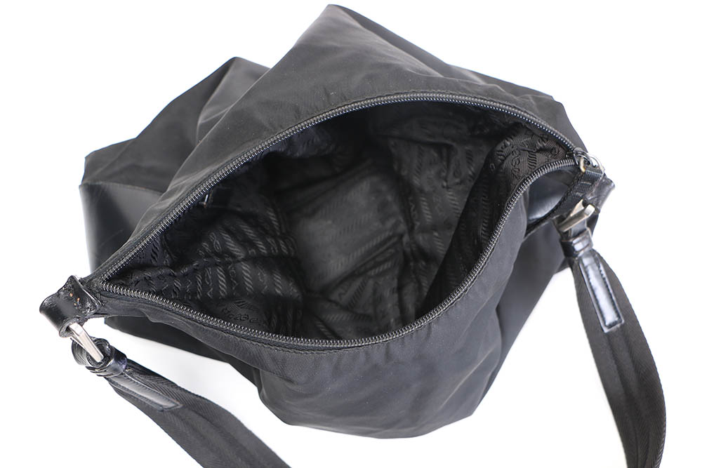 Prada Black Nylon and Leather Handbag