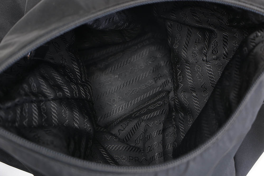 Prada Black Nylon and Leather Handbag