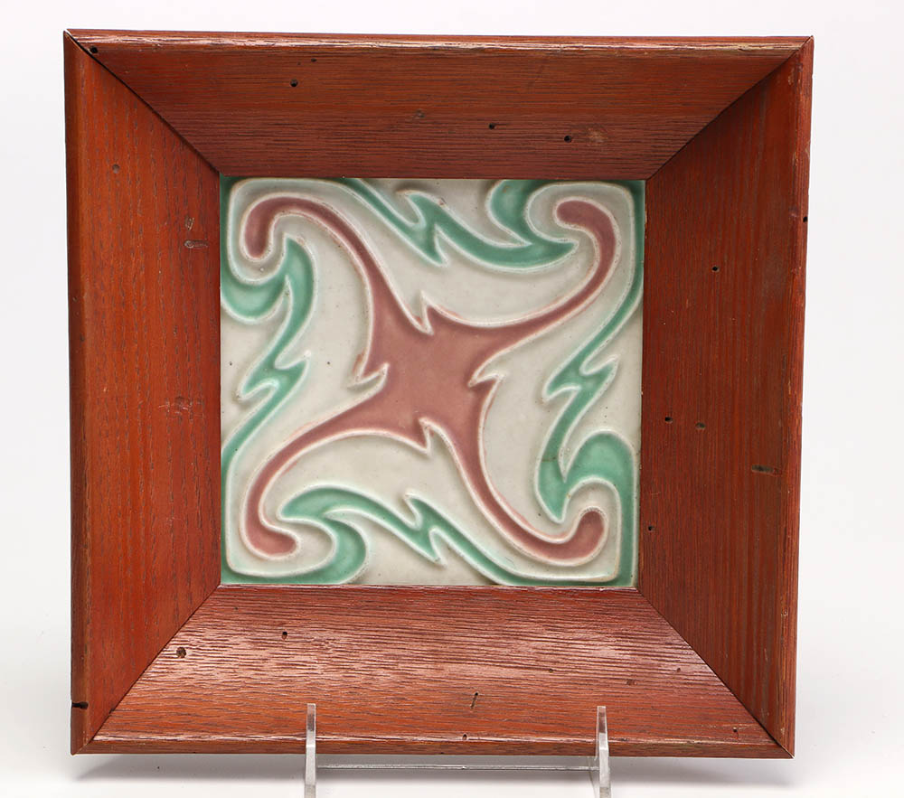 Framed 1924 Rookwood Pottery Trivet #1212