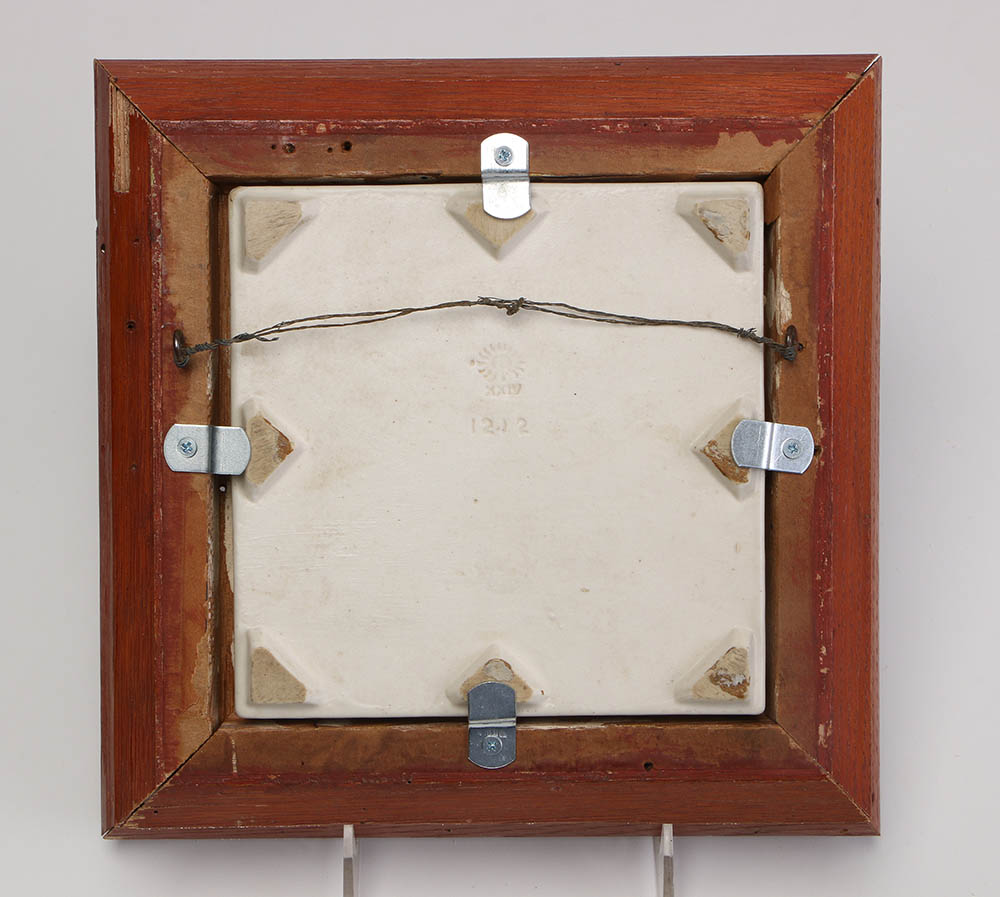 Framed 1924 Rookwood Pottery Trivet #1212