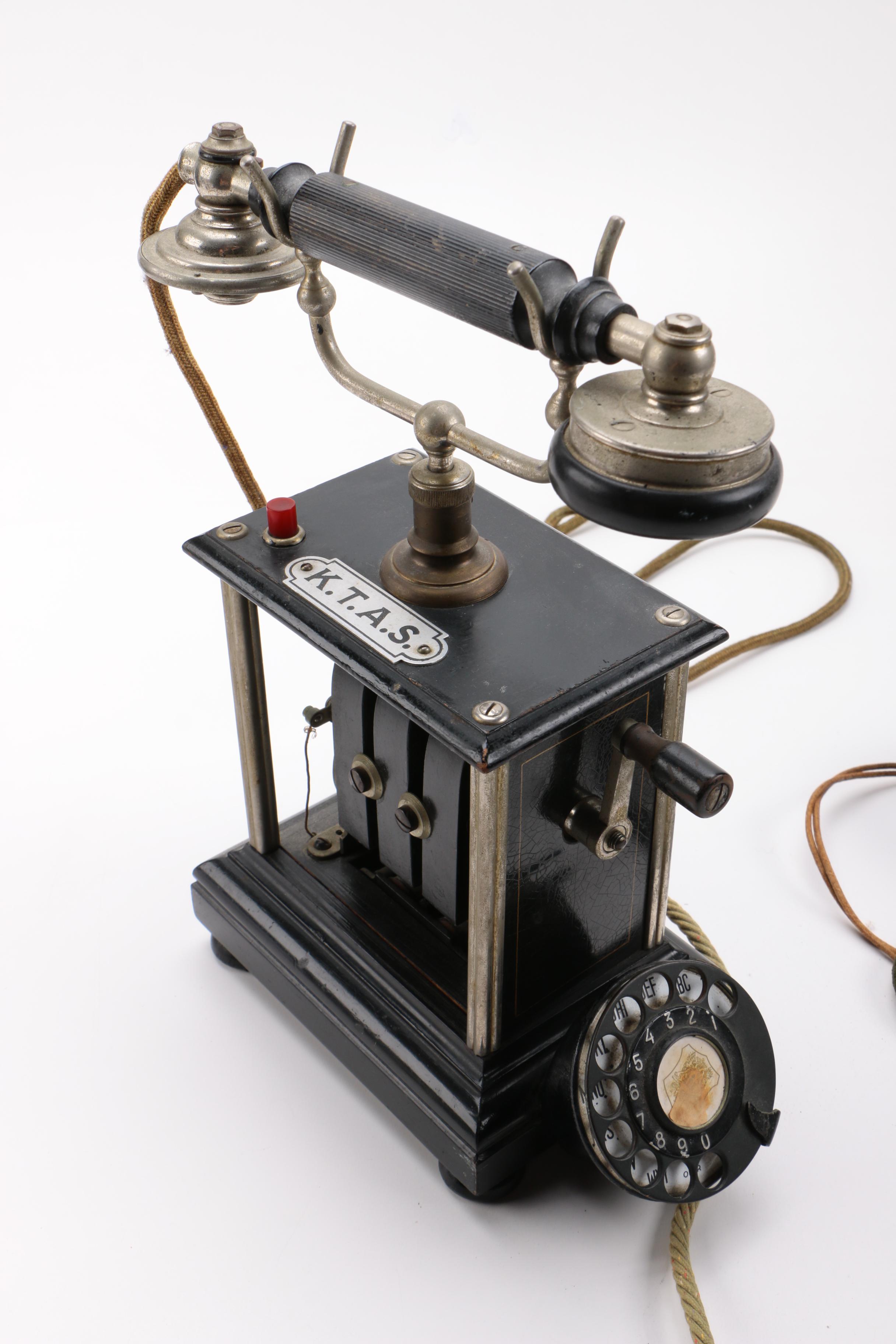 Antique K.T.A.S. Crank Telephone