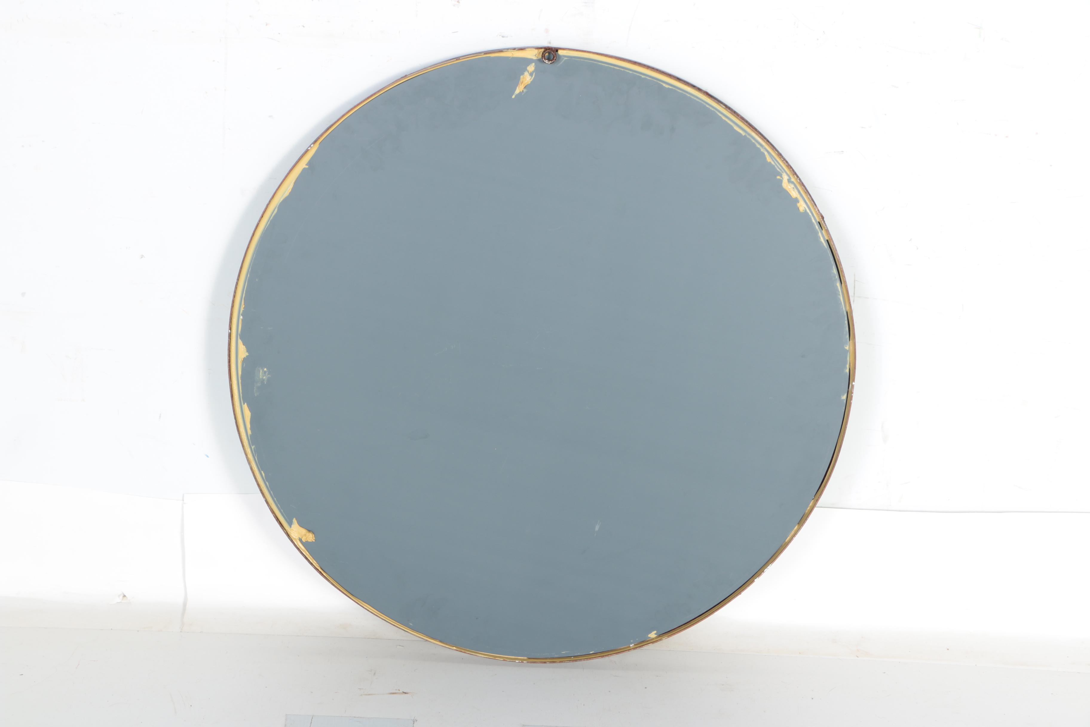 Industrial Style Round Wall Mirror