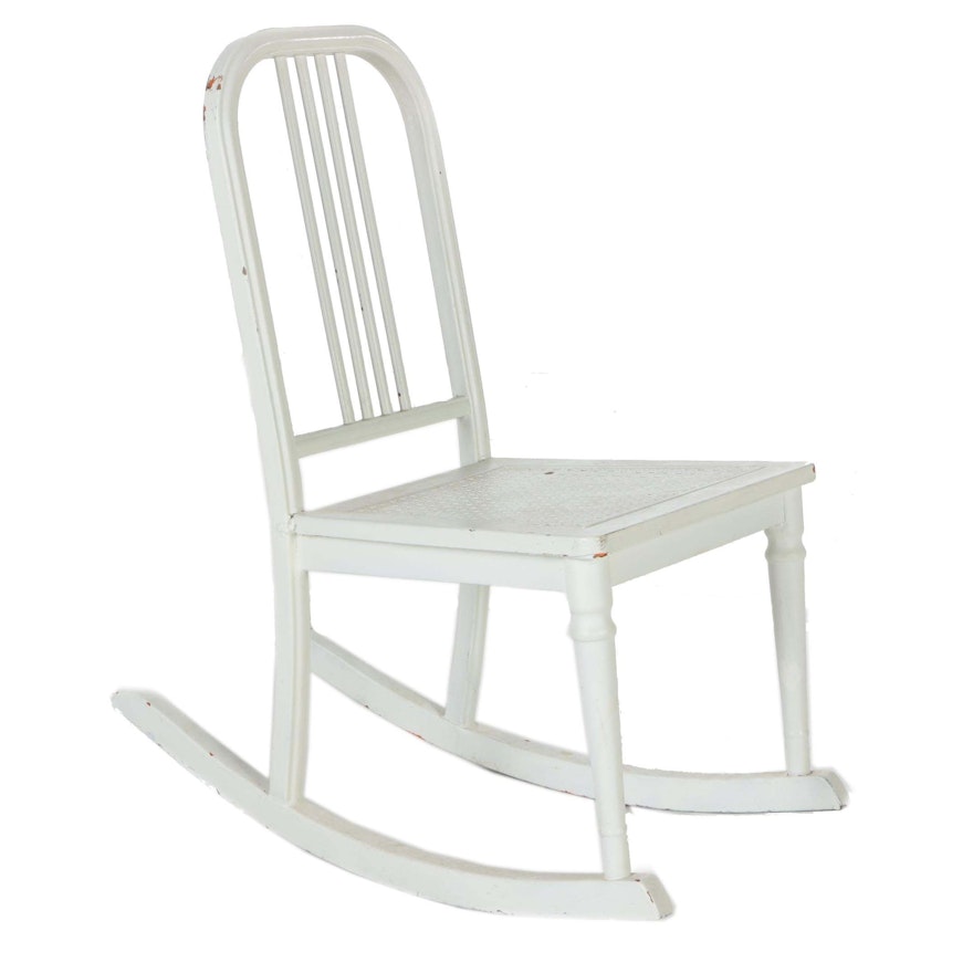 White Metal Rocking Chair