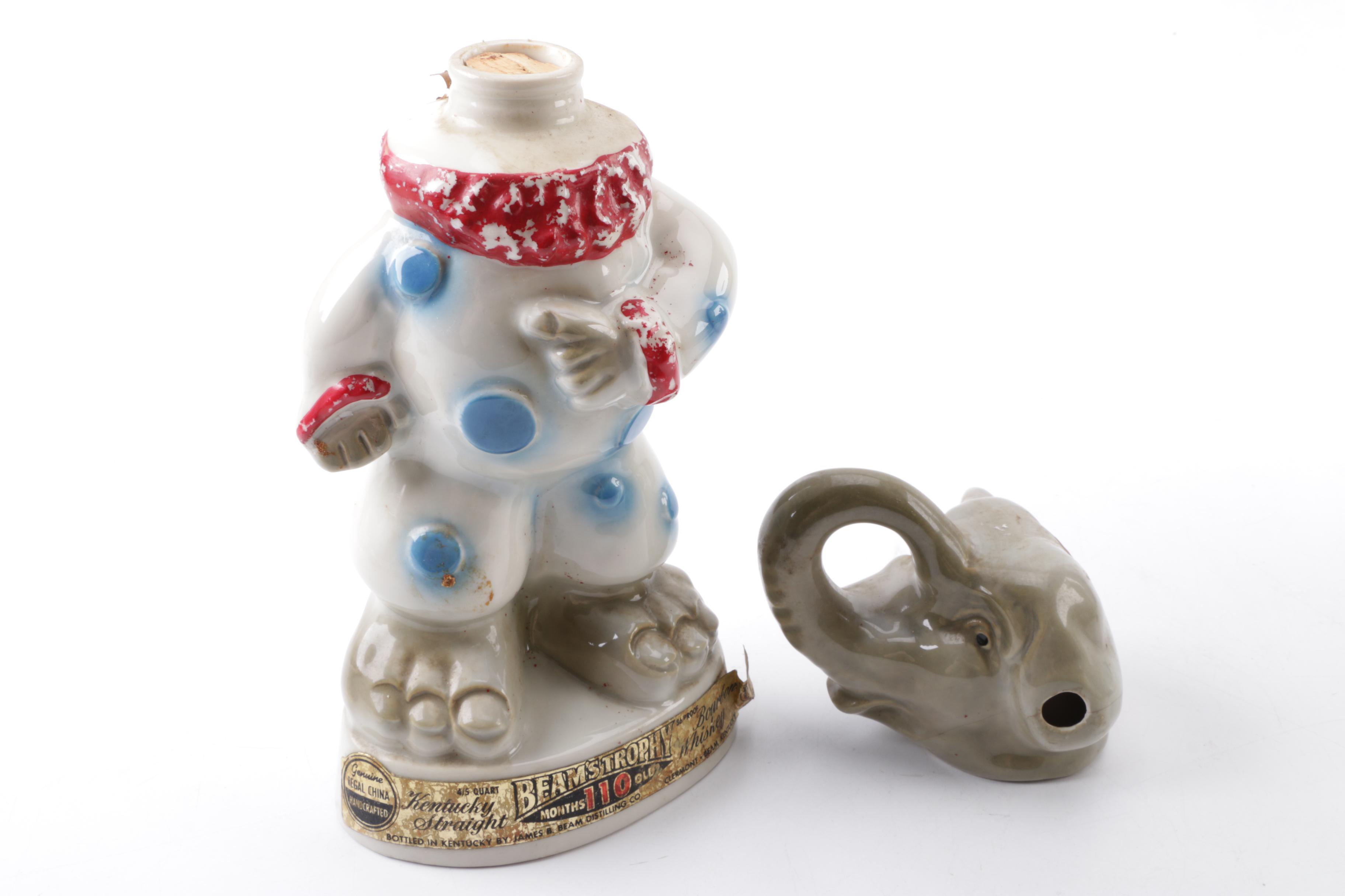 1968 Vintage "Donkey and Elephant" Jim Beam Decanters