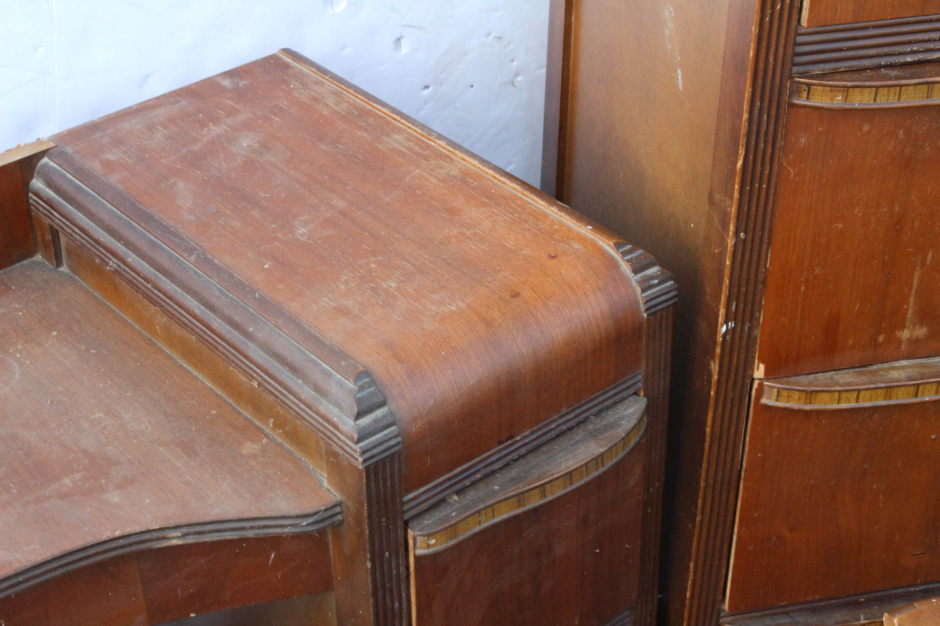 Collection of Art Deco "Waterfall" Style Bedroom Furniture