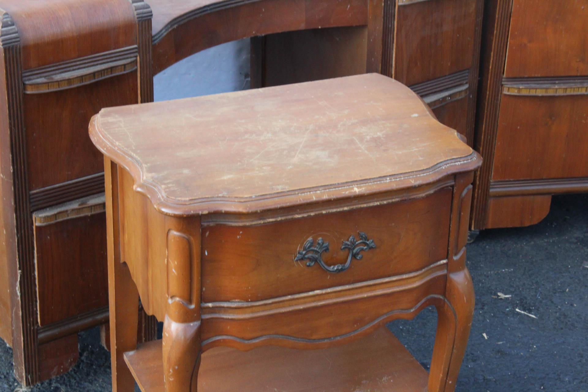 Collection of Art Deco "Waterfall" Style Bedroom Furniture