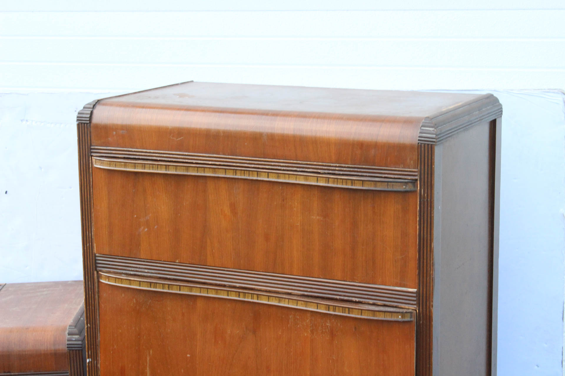 Collection of Art Deco "Waterfall" Style Bedroom Furniture