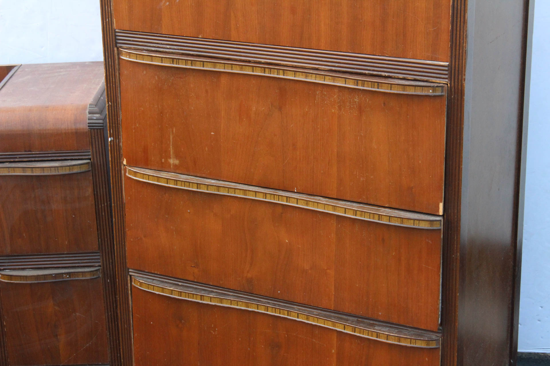 Collection of Art Deco "Waterfall" Style Bedroom Furniture