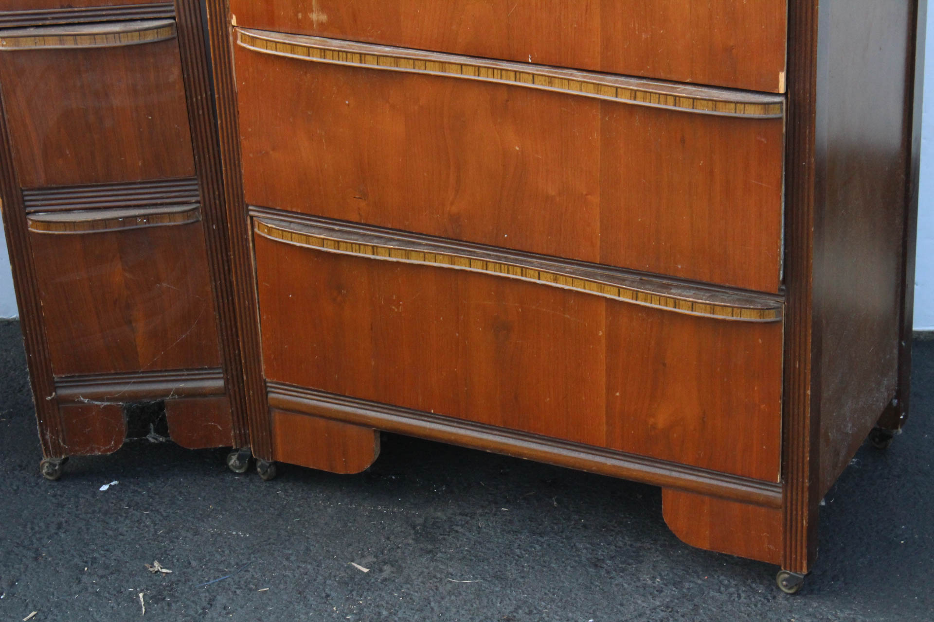 Collection of Art Deco "Waterfall" Style Bedroom Furniture