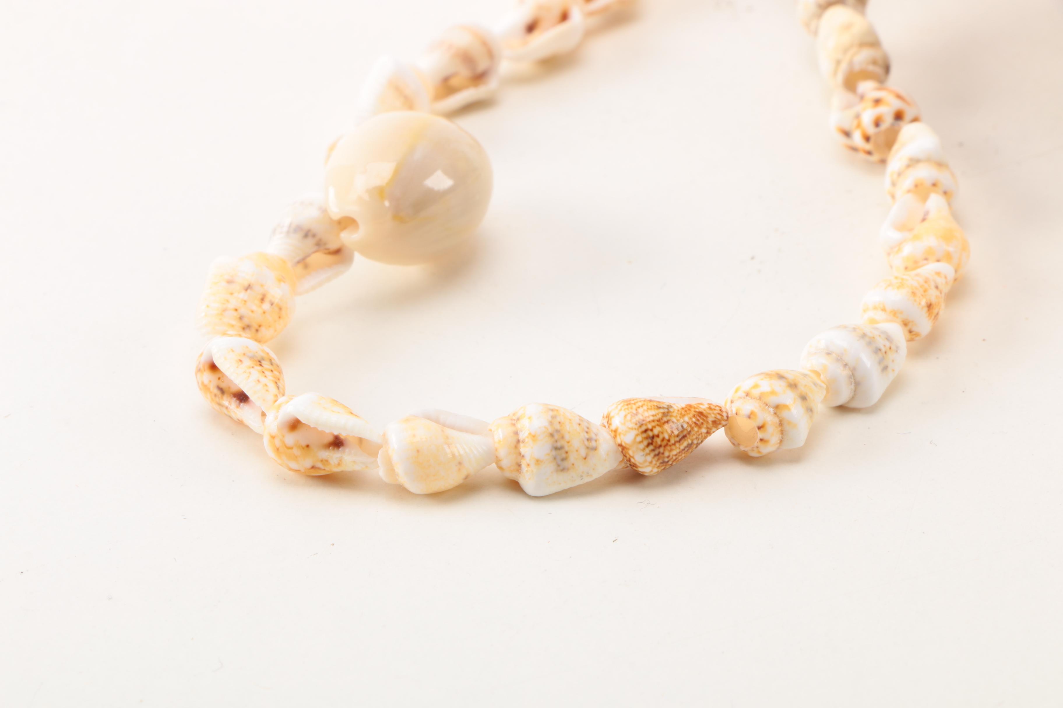 Vintage Wooden and Shell Beaded Handbags