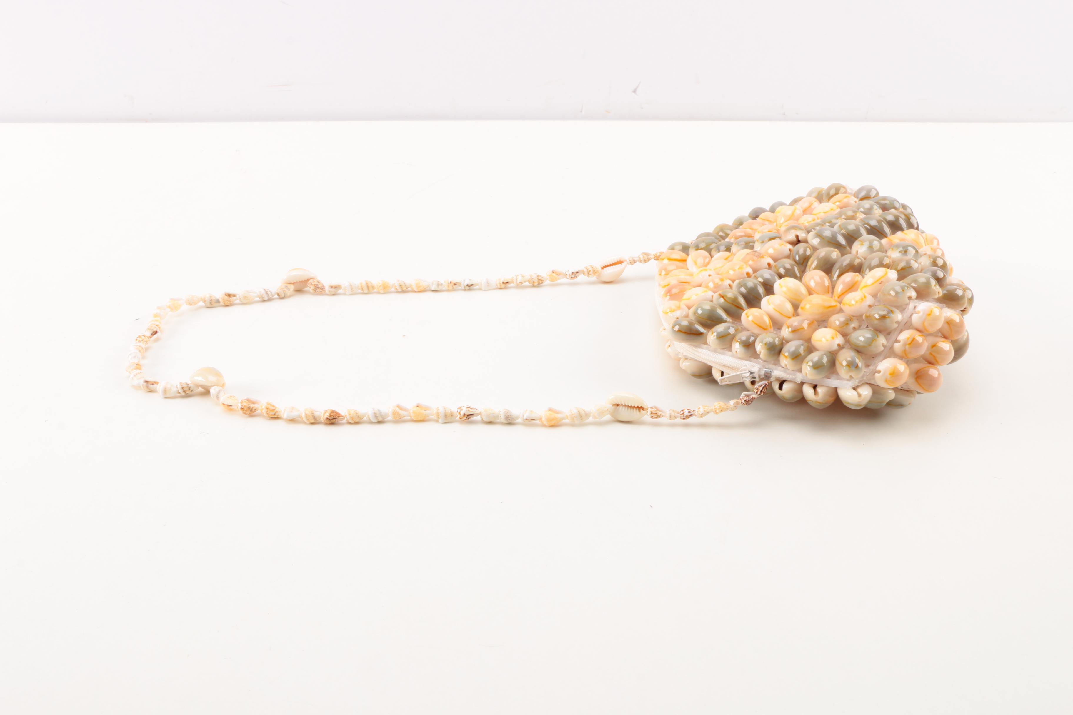 Vintage Wooden and Shell Beaded Handbags