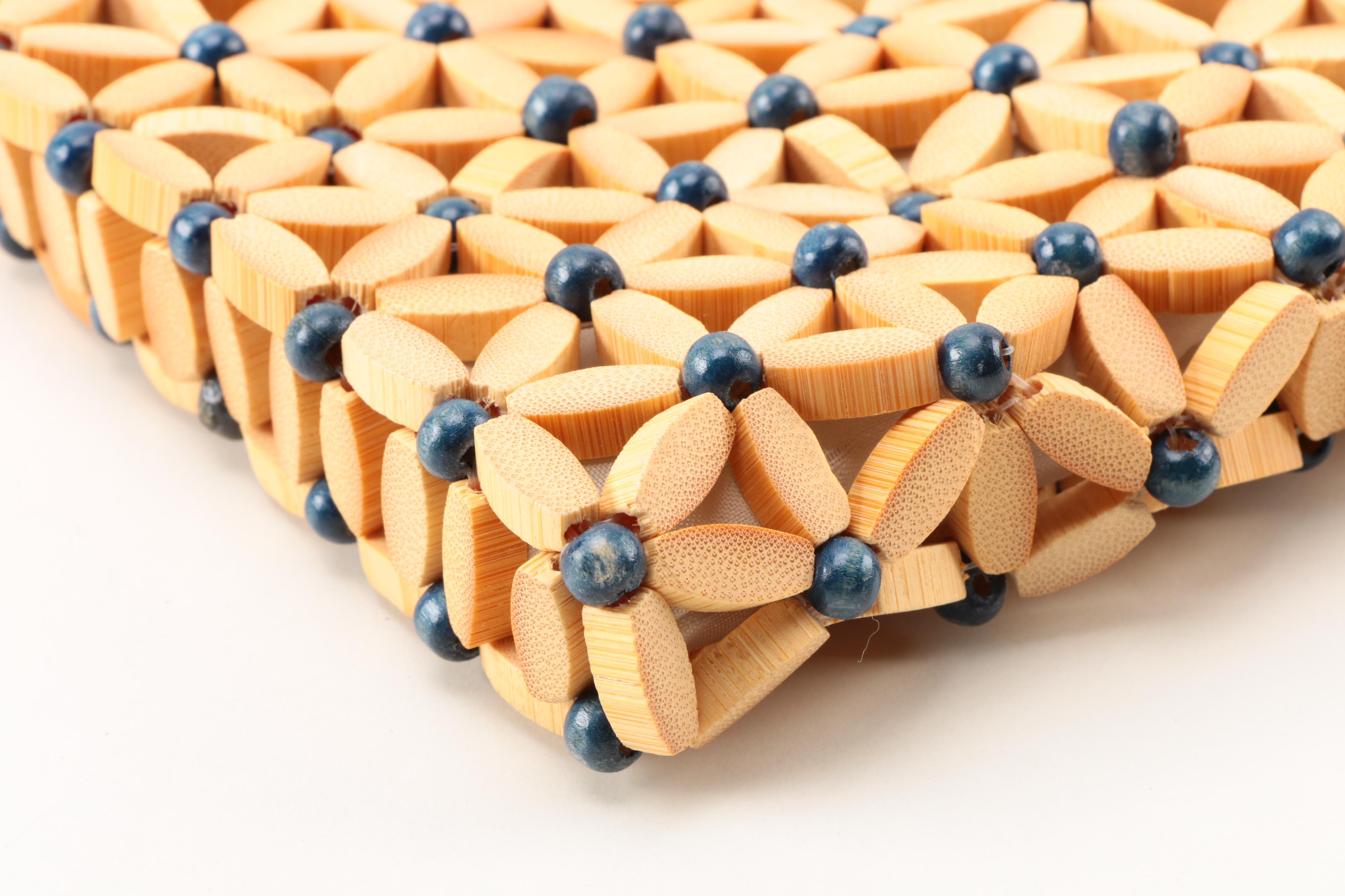 Vintage Wooden and Shell Beaded Handbags