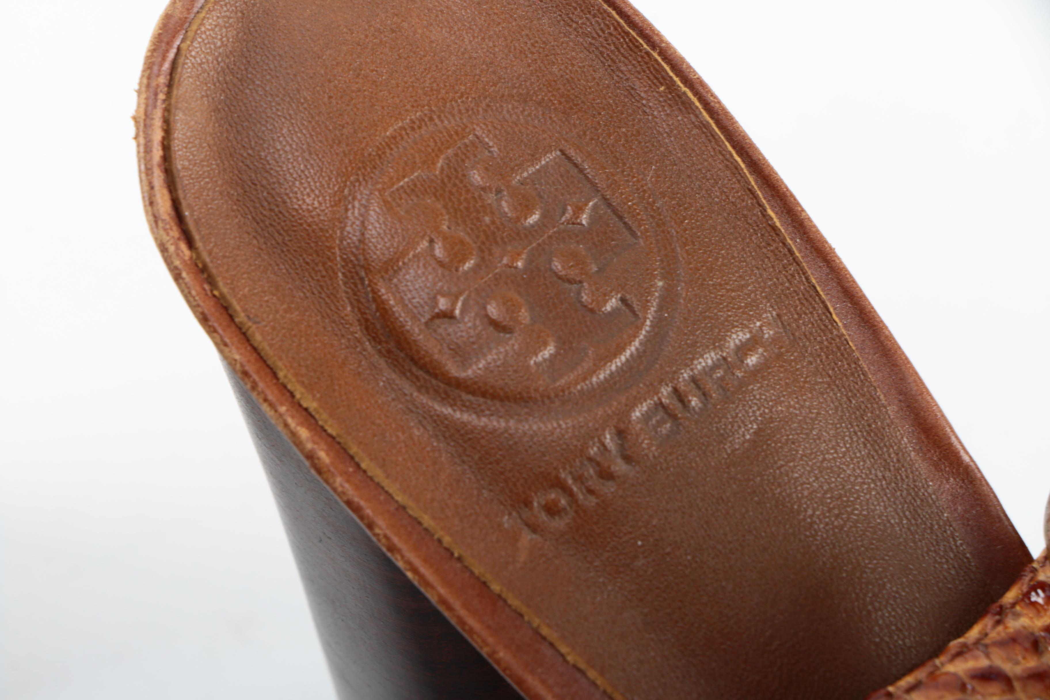 Tory Burch Embossed Leather Heels