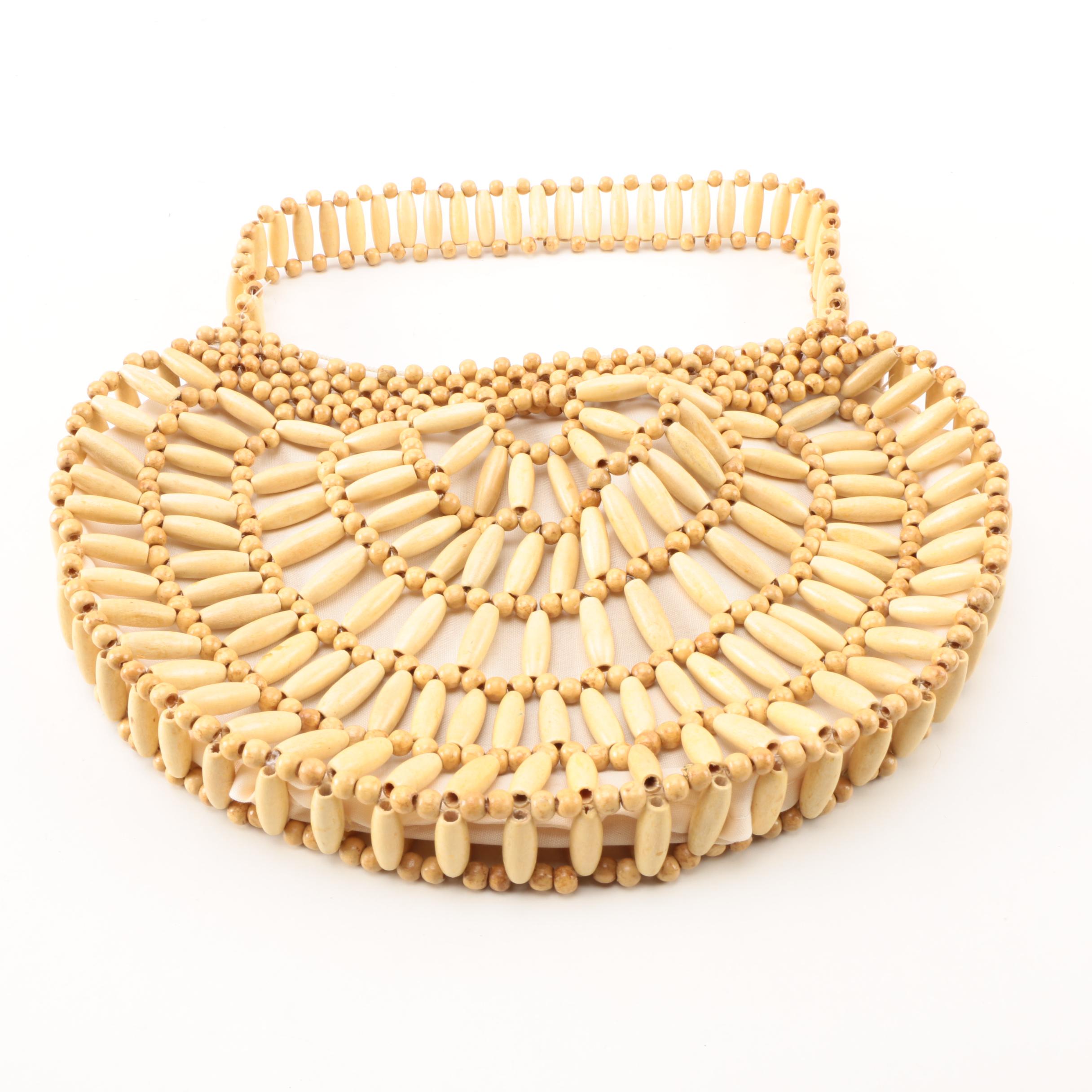 Vintage Wooden and Shell Beaded Handbags
