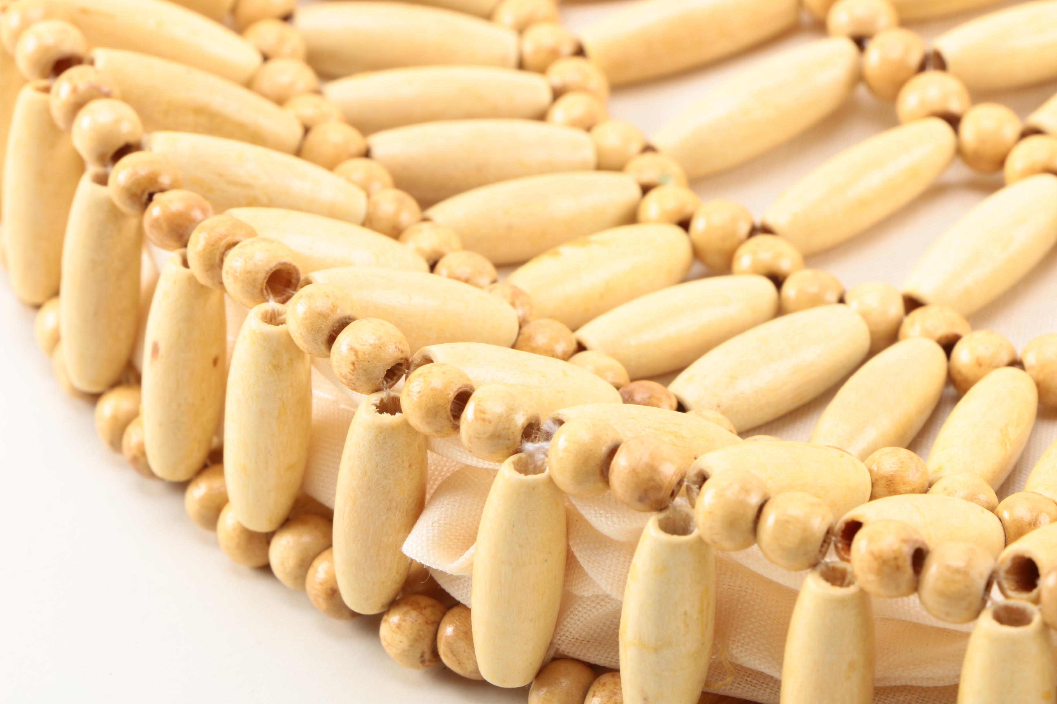 Vintage Wooden and Shell Beaded Handbags