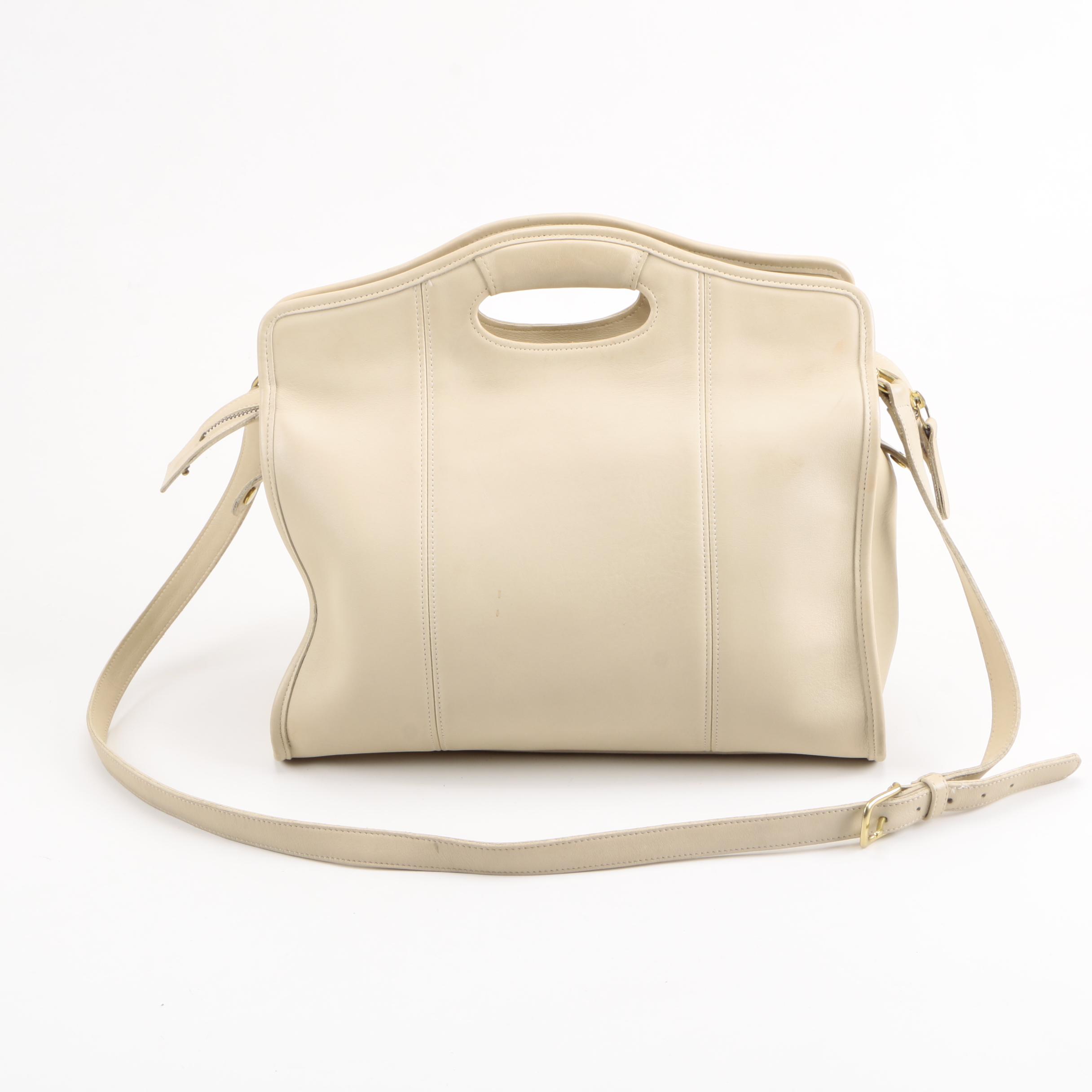 Vintage Coach Cream Leather Crossbody