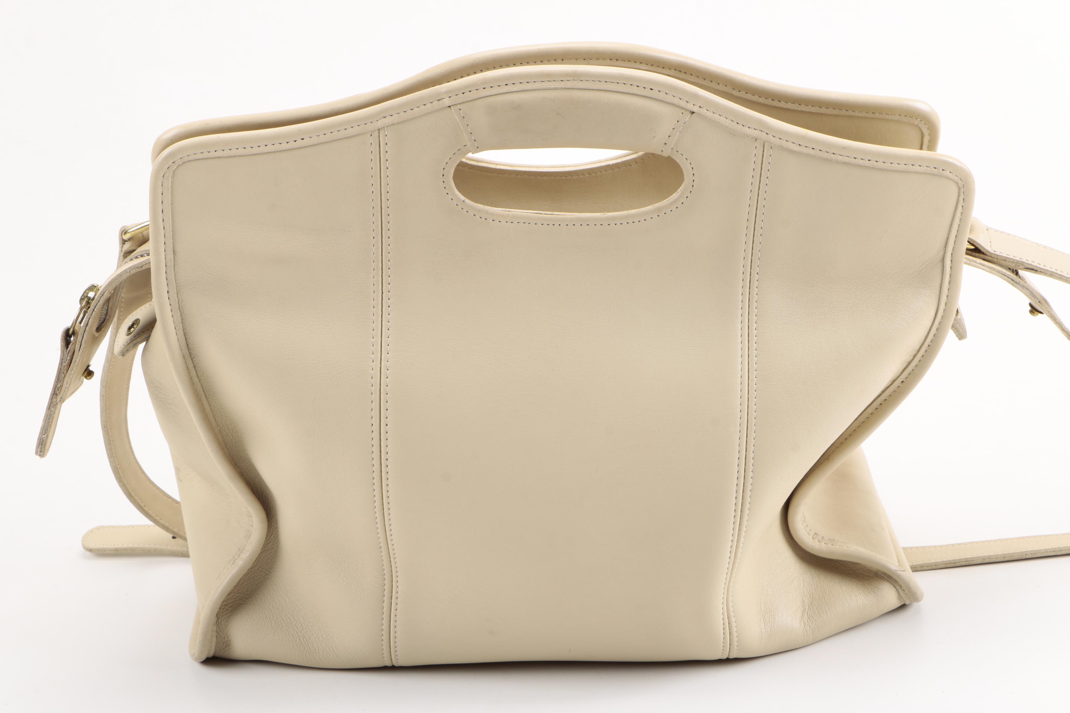 Vintage Coach Cream Leather Crossbody