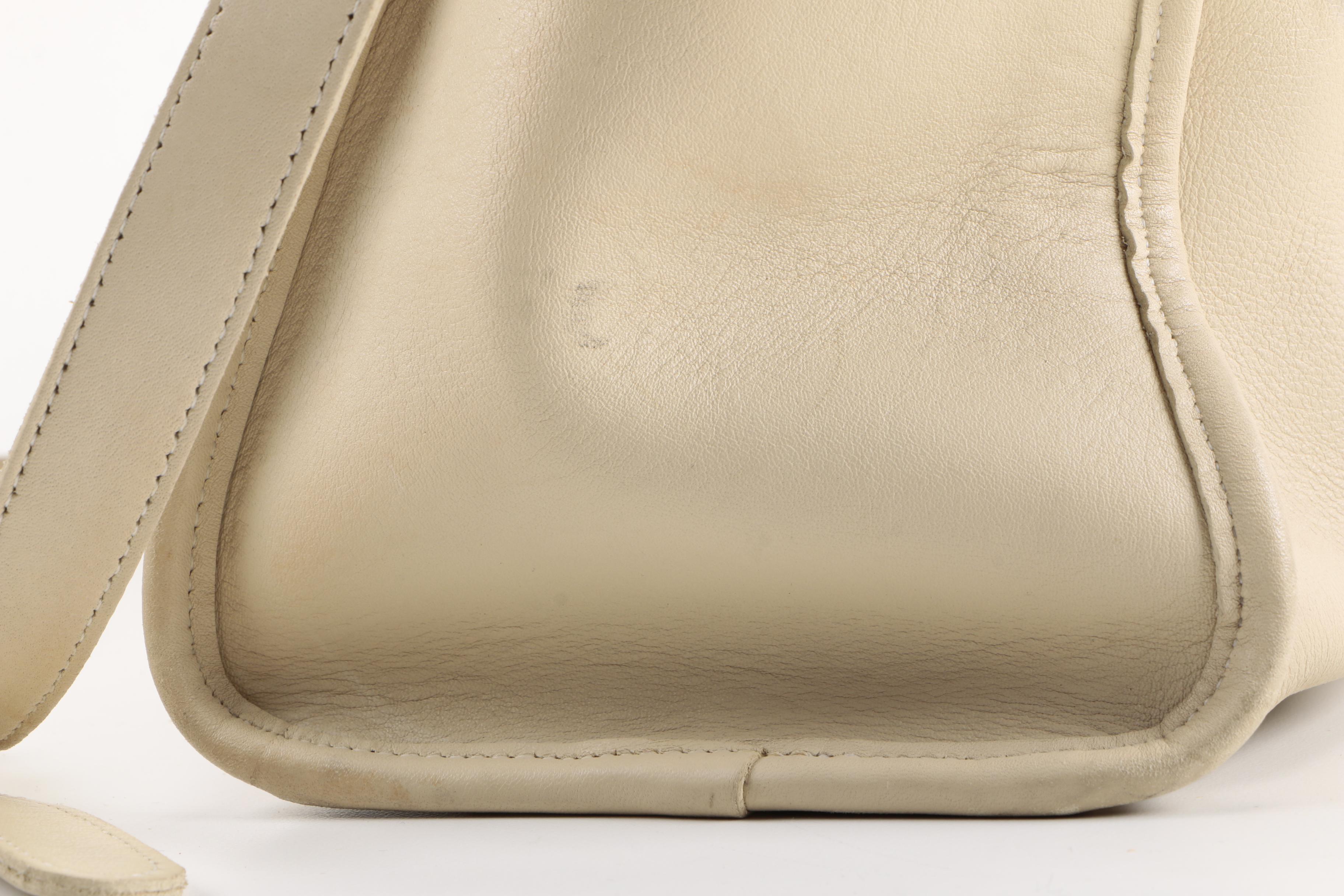 Vintage Coach Cream Leather Crossbody