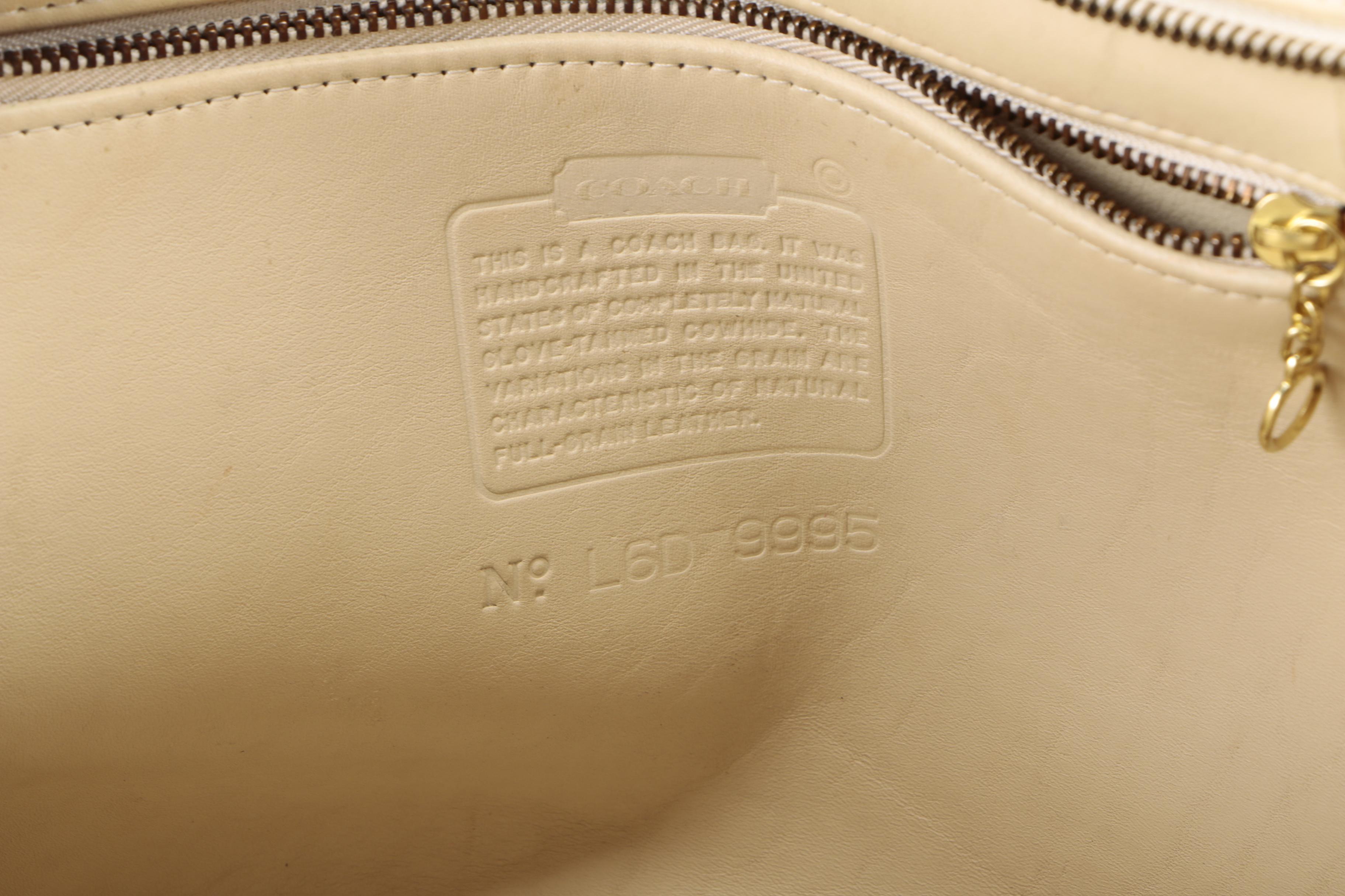 Vintage Coach Cream Leather Crossbody