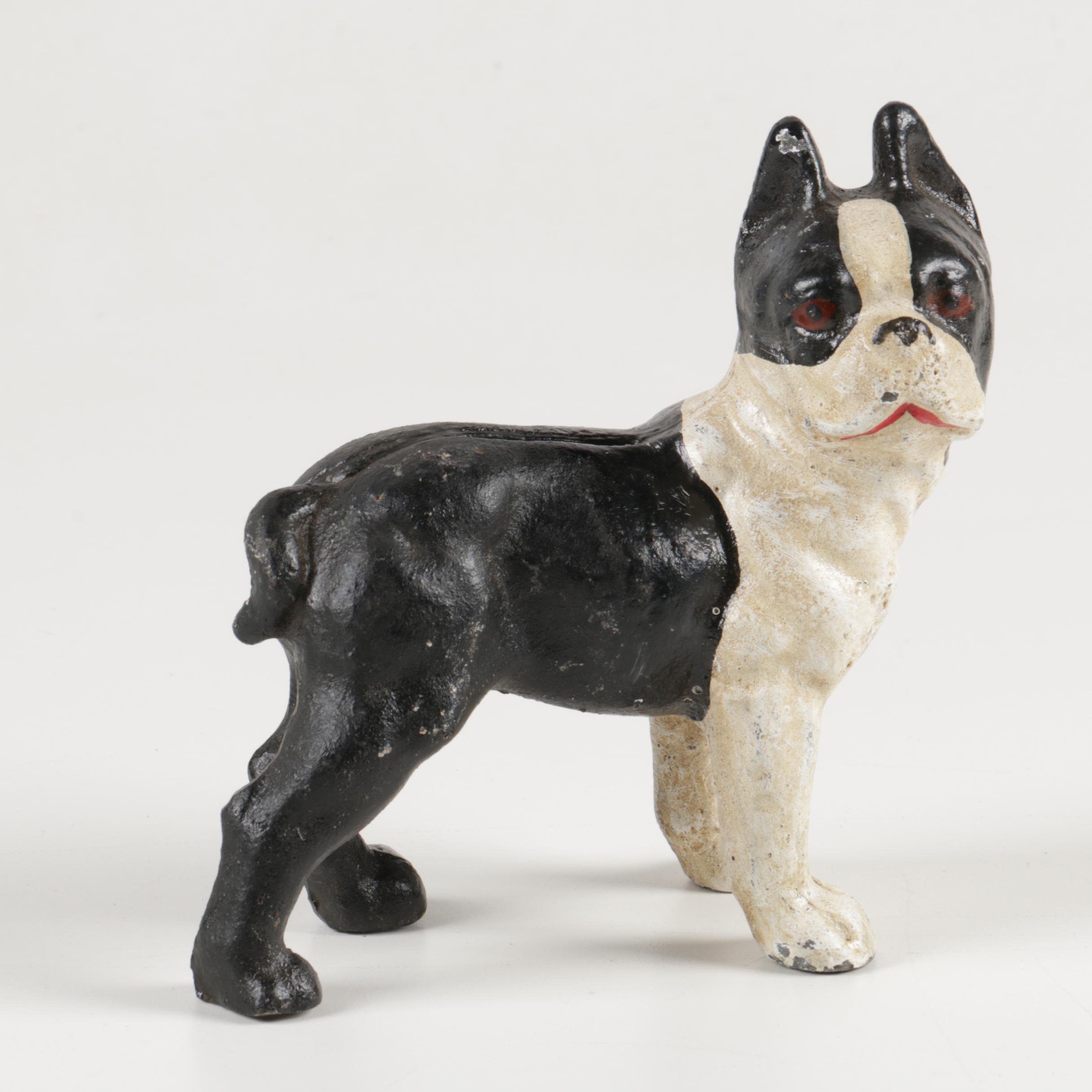 Boston Terrier Cast Iron Bank