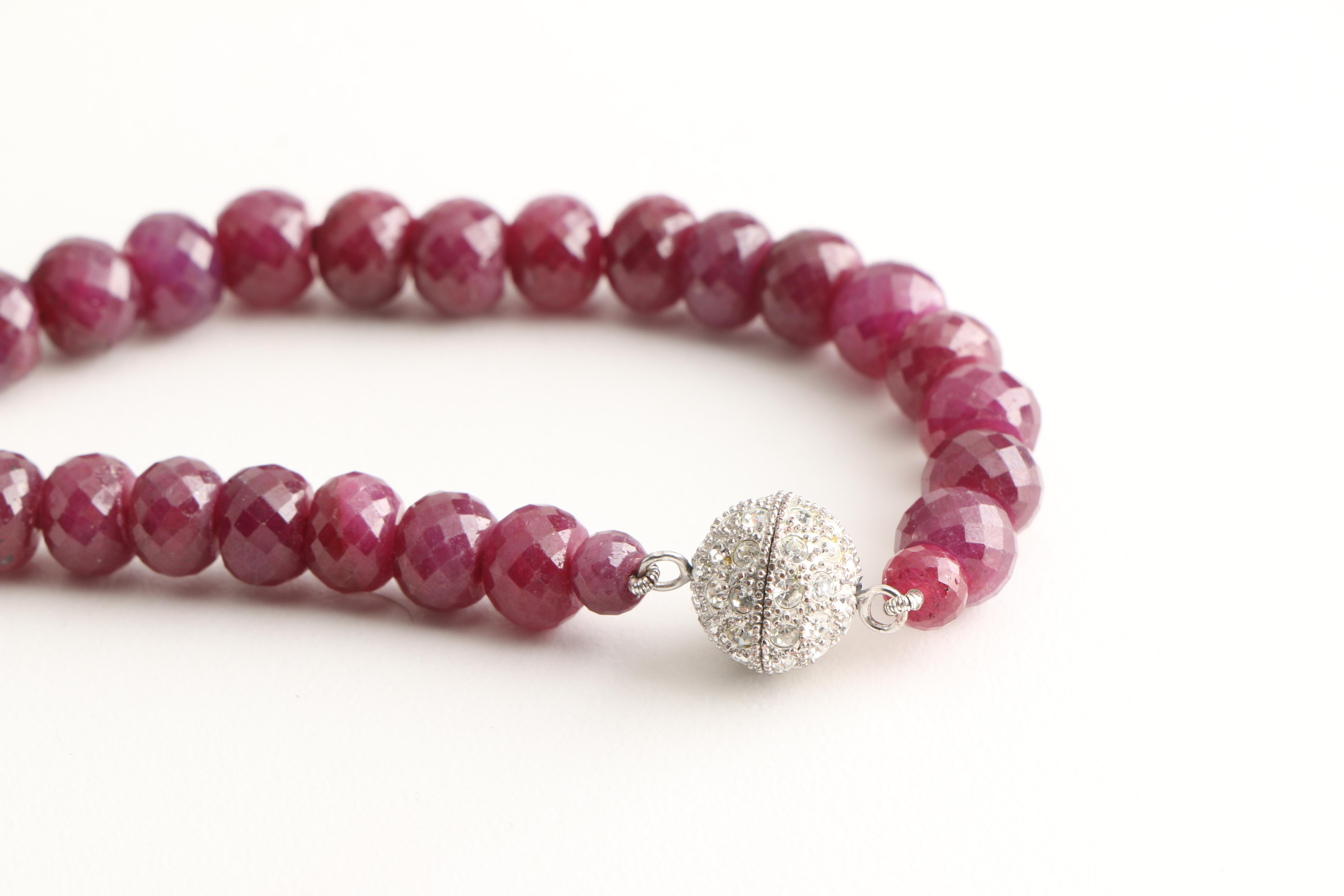 Gemstone Beaded Necklace and Sterling Silver Bracelet
