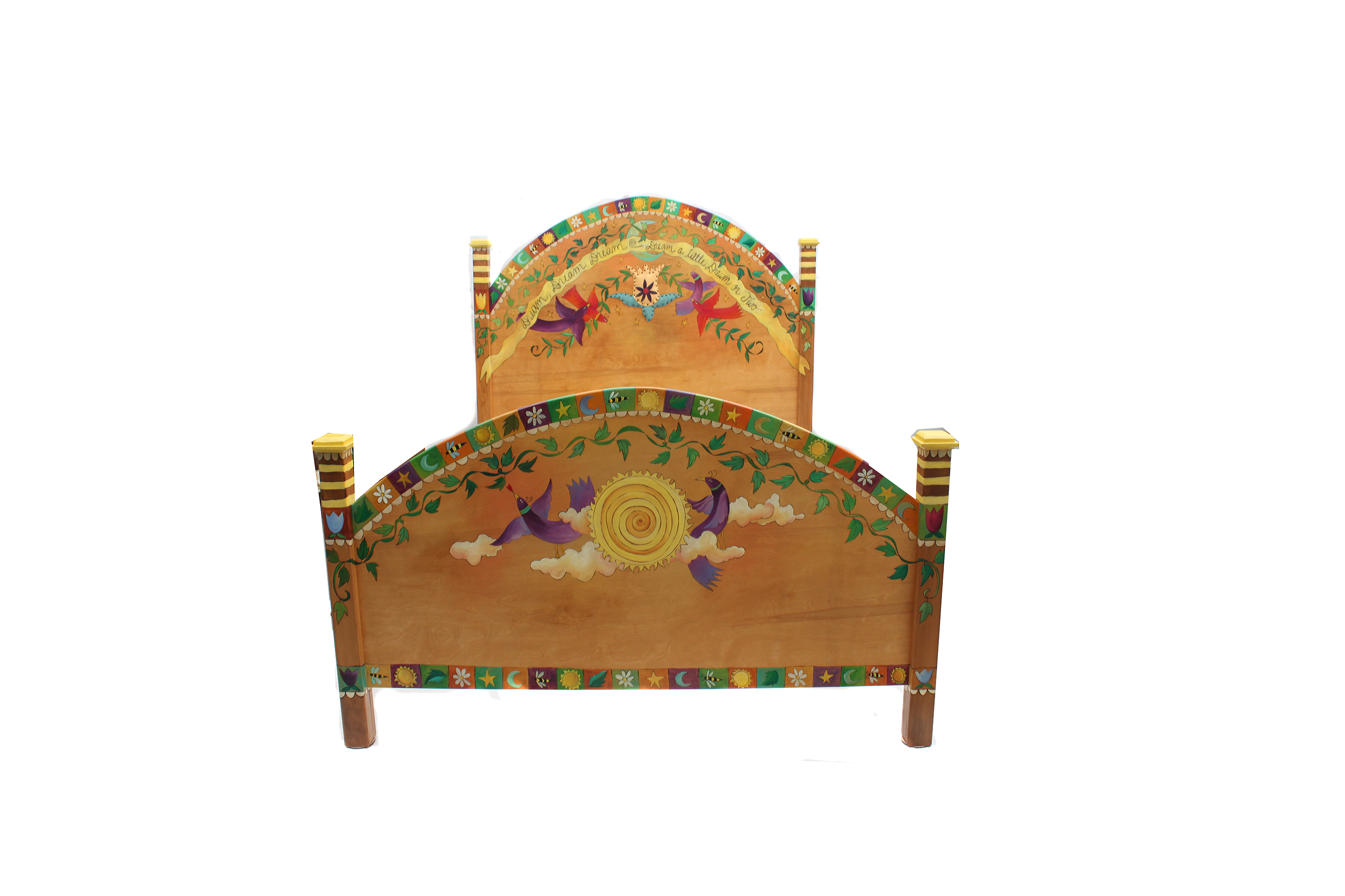 Sticks, Inc. Hand Painted Queen Size Bed Frame