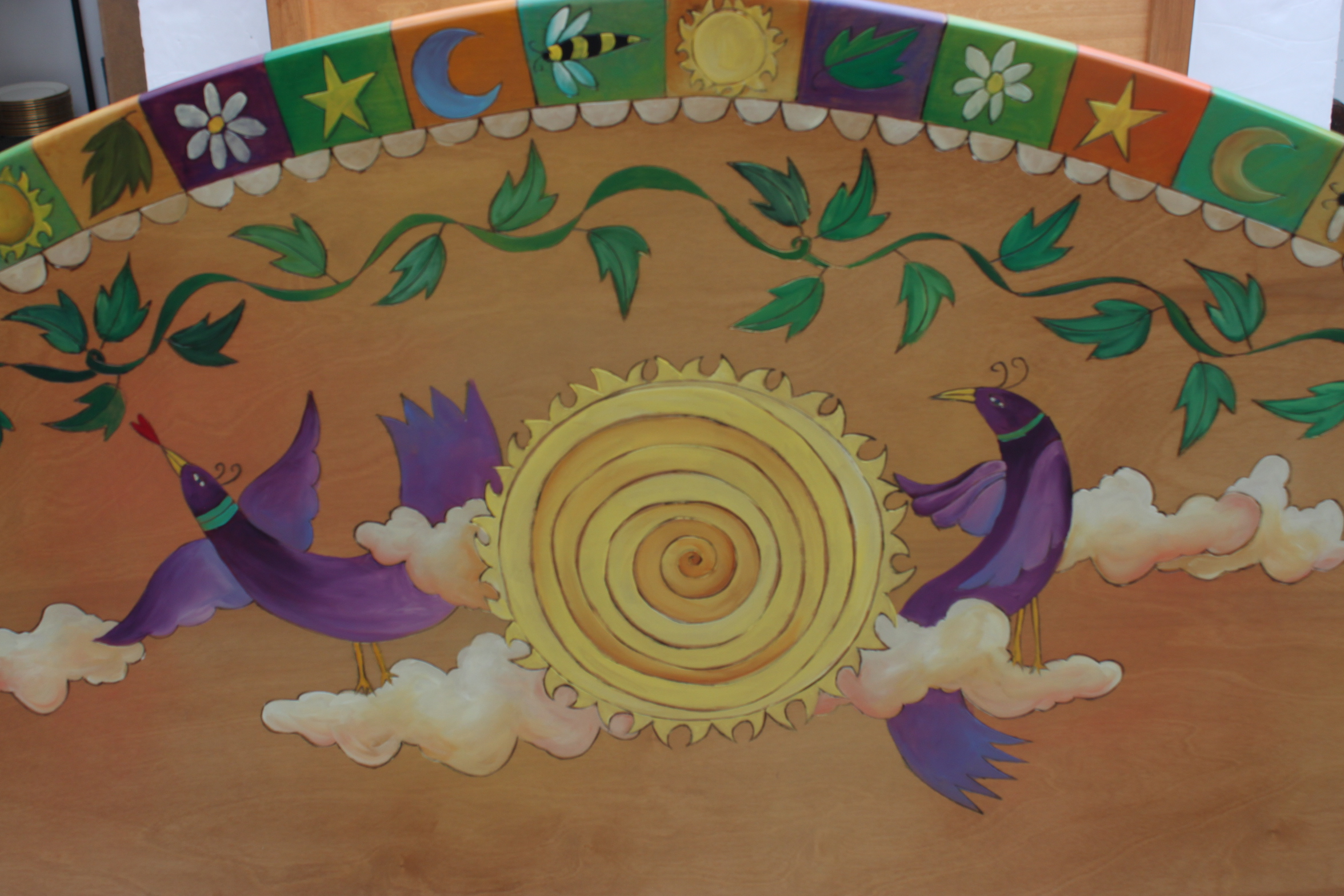 Sticks, Inc. Hand Painted Queen Size Bed Frame