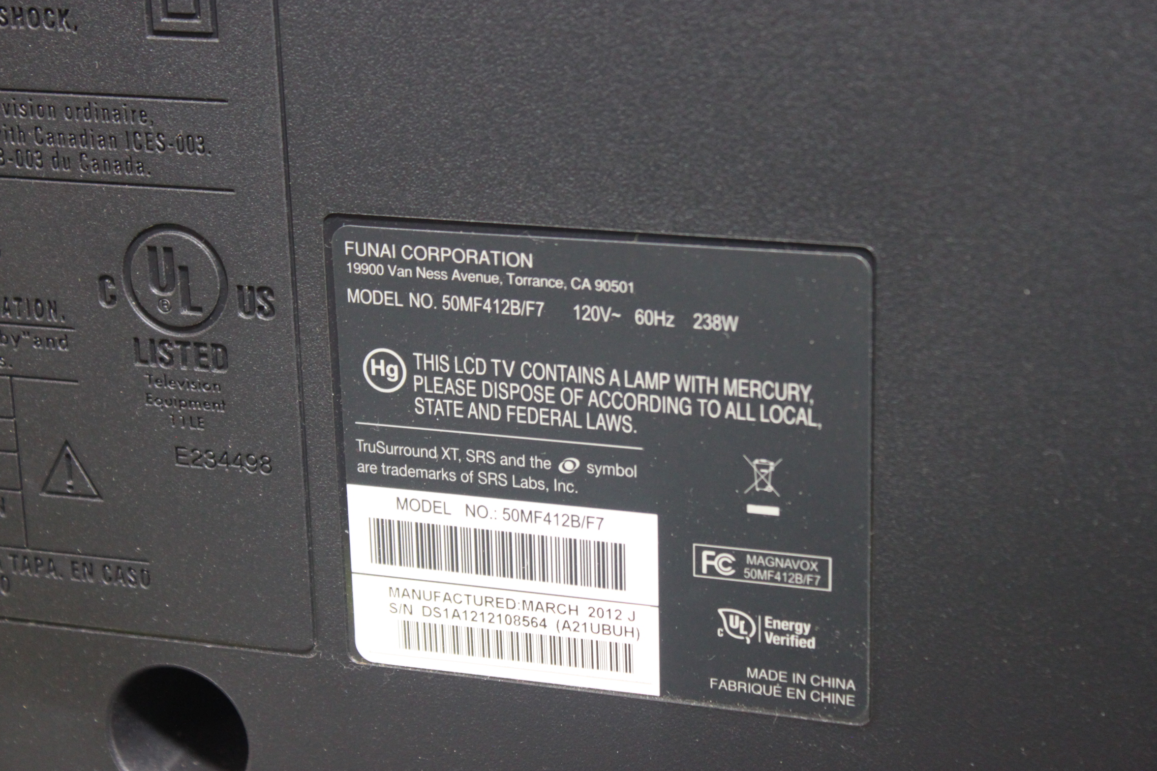 50" Magnavox Television