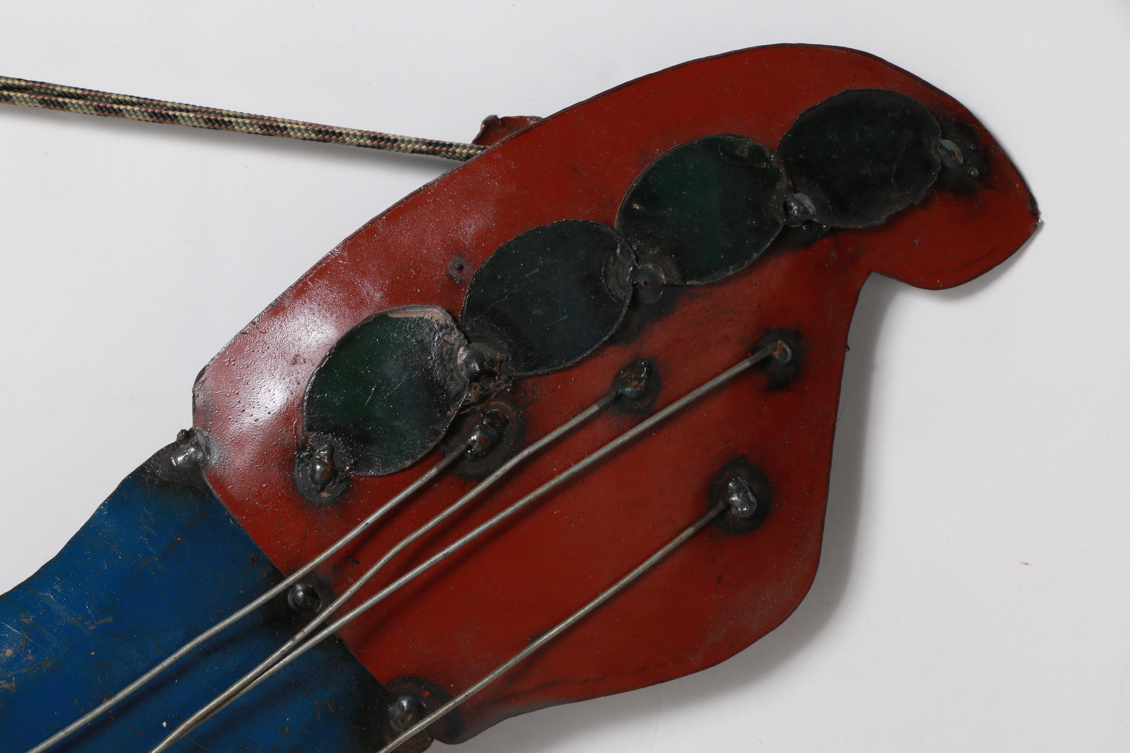 Electric Guitar Folk Art Metal Wall Hanging