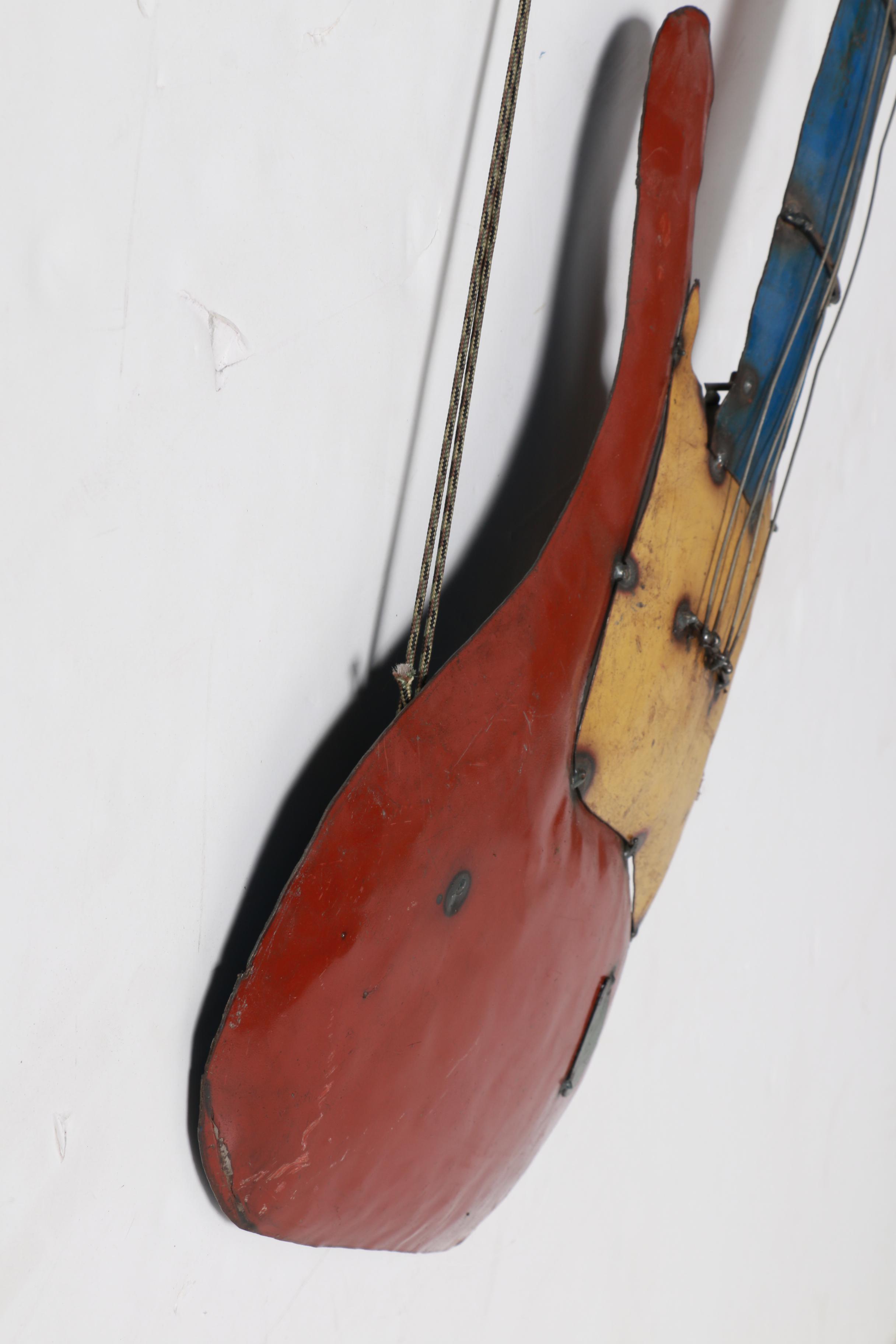 Electric Guitar Folk Art Metal Wall Hanging