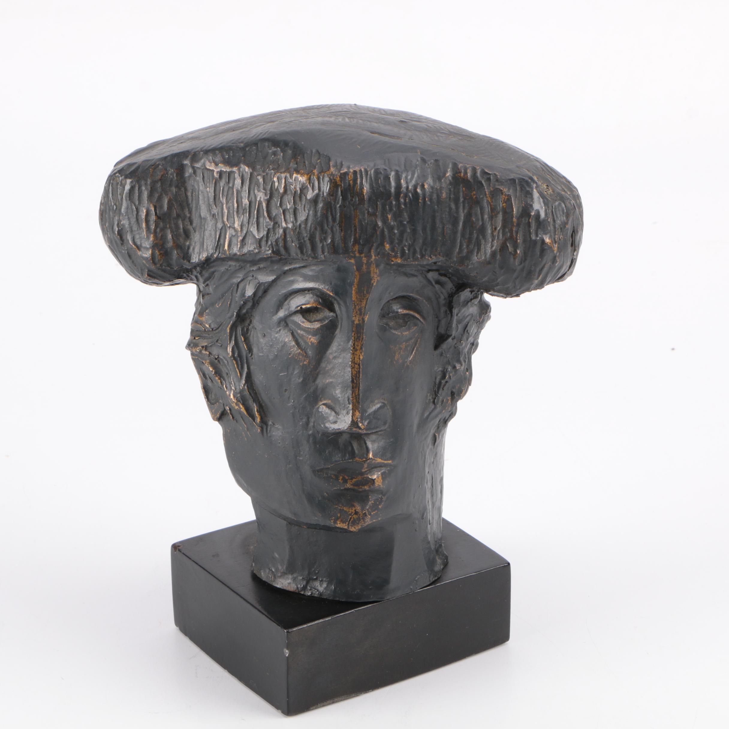 Original Bronze Tone Metal Bust by Alvar Suñol's "Matador"