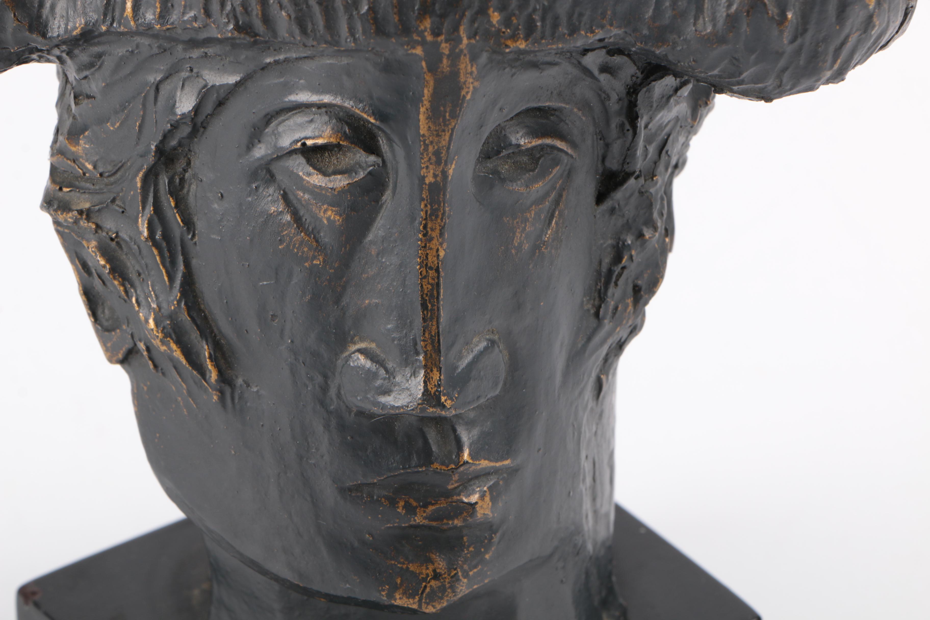 Original Bronze Tone Metal Bust by Alvar Suñol's "Matador"