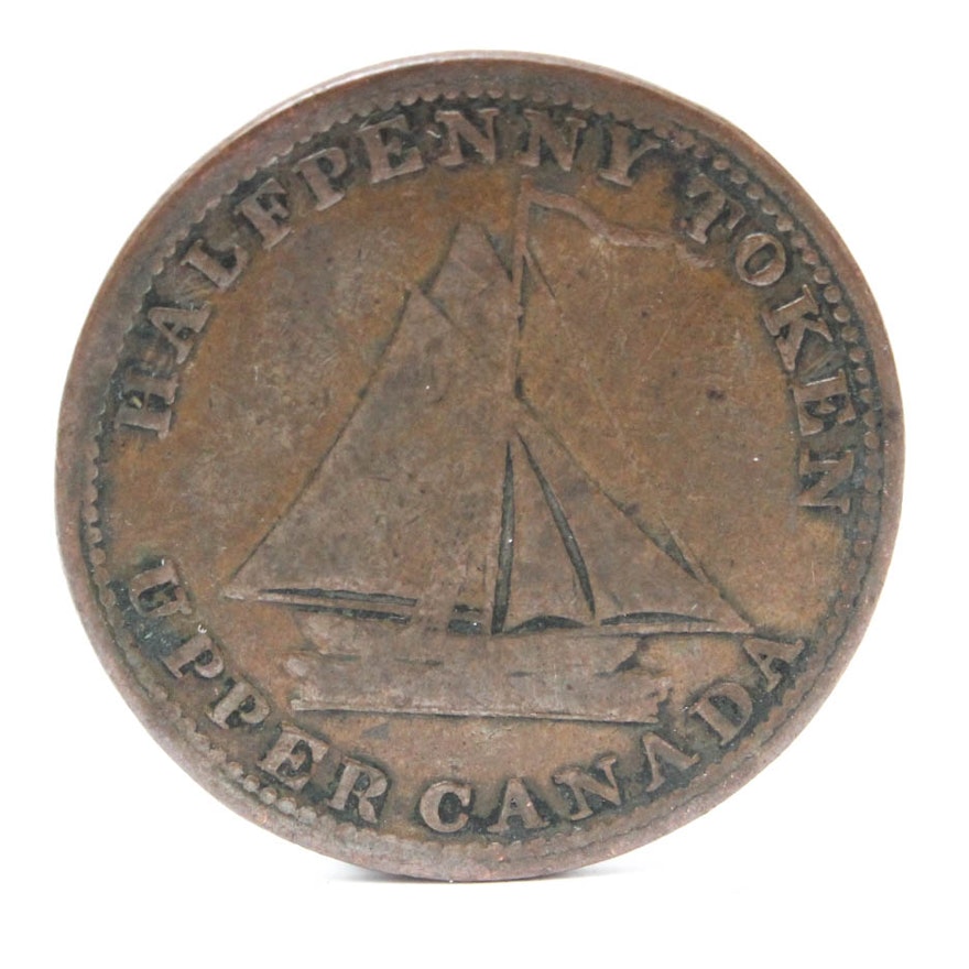 1820 Upper Canada Half Penny Token